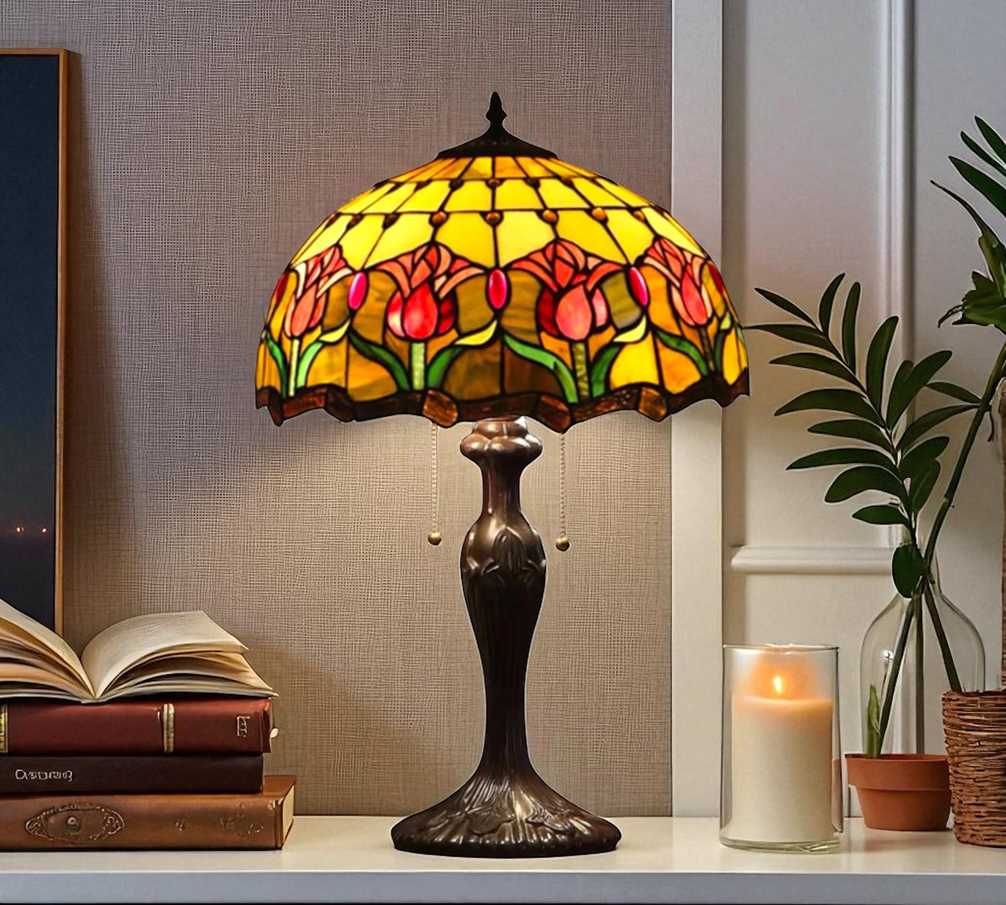 CDH 16" Tiffany Table Lamp 40cm Shade (15032)