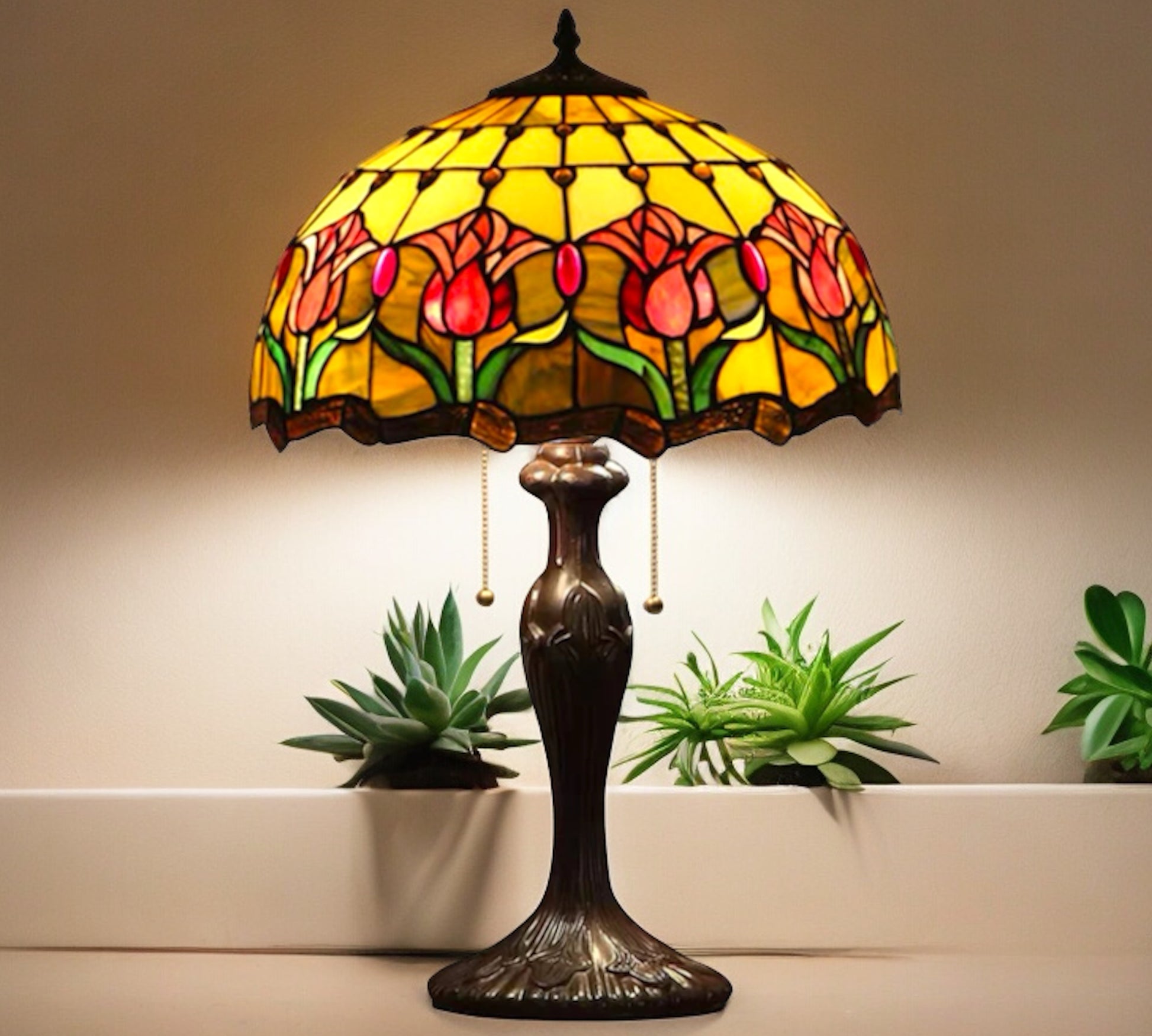 CDH 16" Tiffany Table Lamp 40cm Shade (15032)