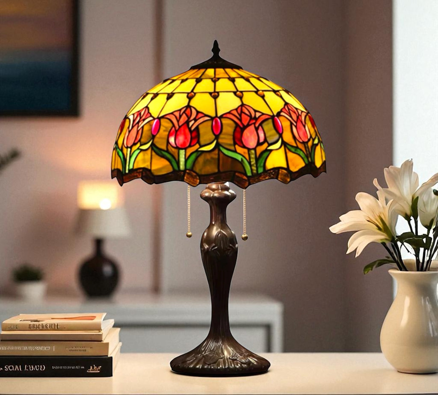 CDH 16" Tiffany Table Lamp 40cm Shade (15032)