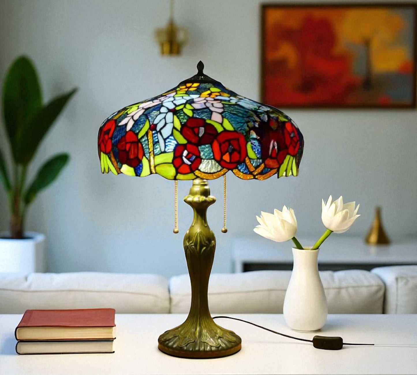 CDH 16" Tiffany Table Lamp 40cm Shade (15034)
