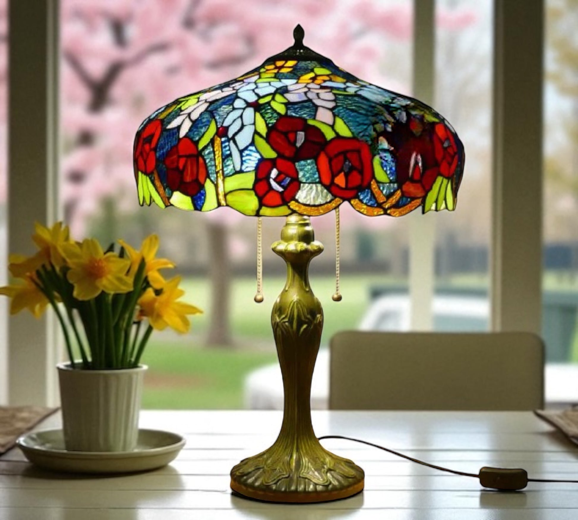 CDH 16" Tiffany Table Lamp 40cm Shade (15034)