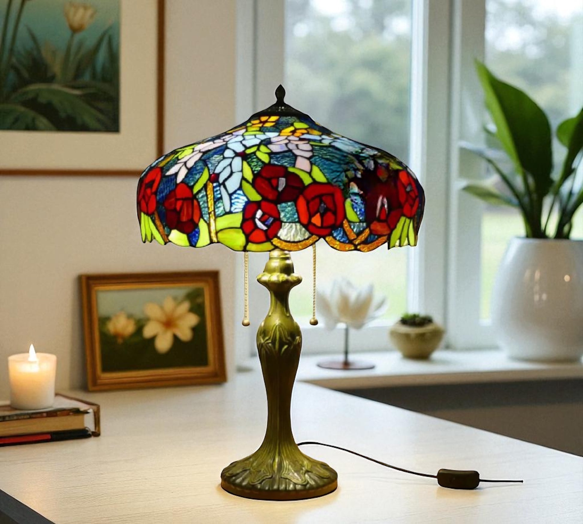 CDH 16" Tiffany Table Lamp 40cm Shade (15034)
