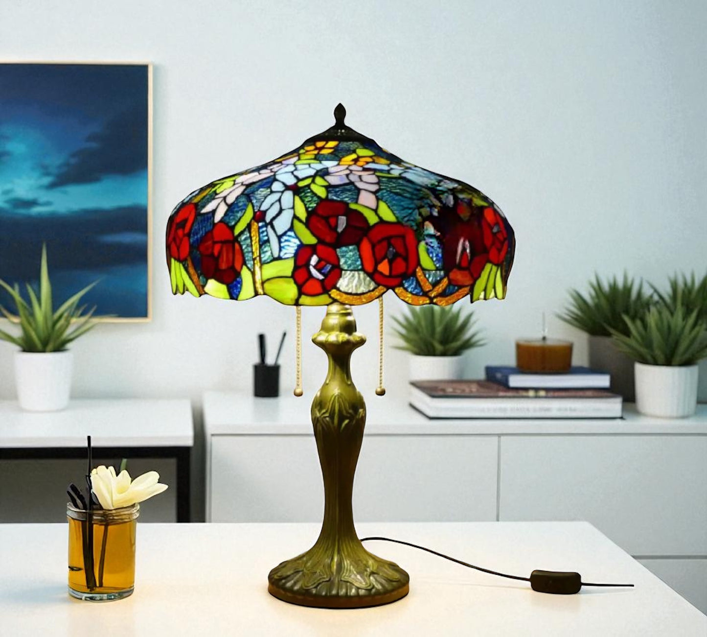 CDH 16" Tiffany Table Lamp 40cm Shade (15034)