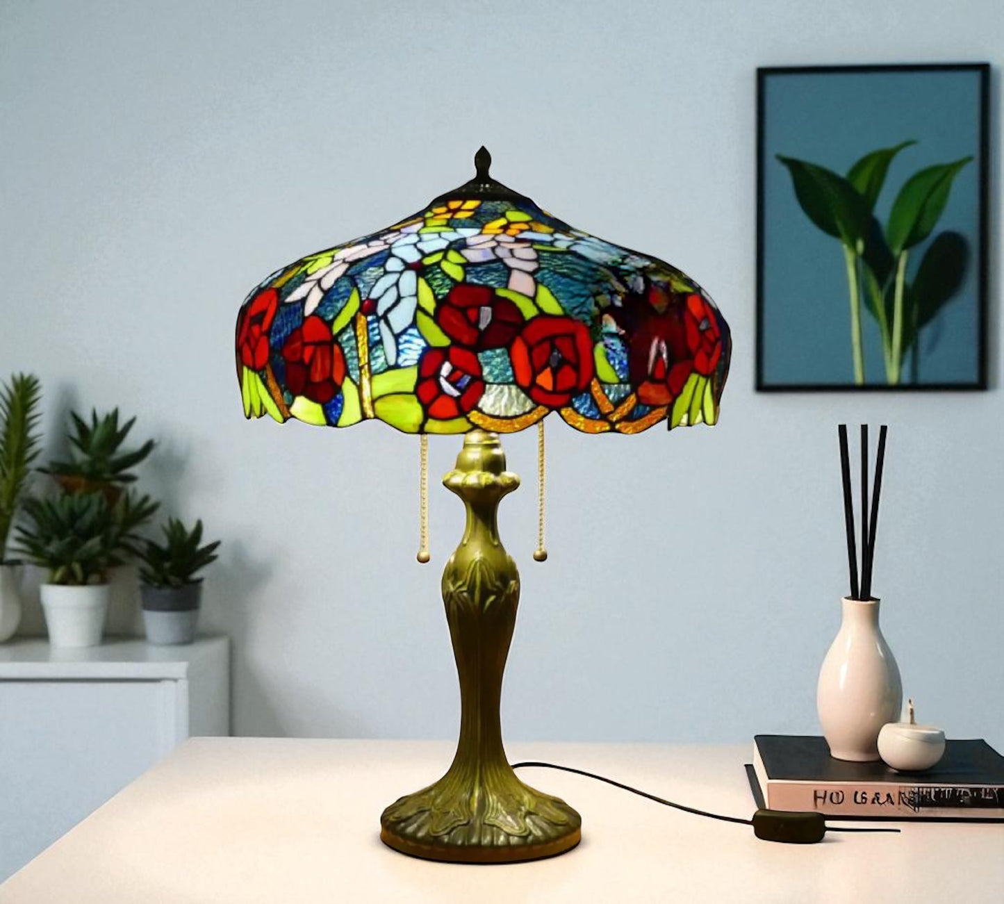 CDH 16" Tiffany Table Lamp 40cm Shade (15034)
