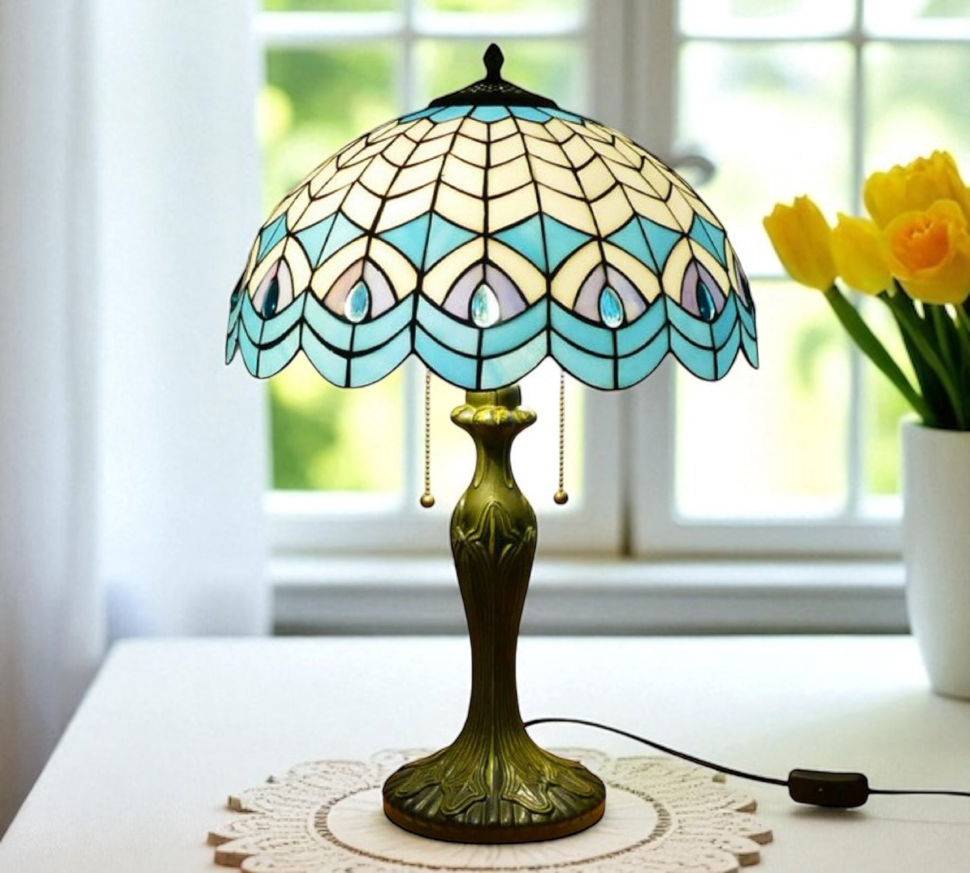 CDH 16" Tiffany Table Lamp 40cm Shade (15036)