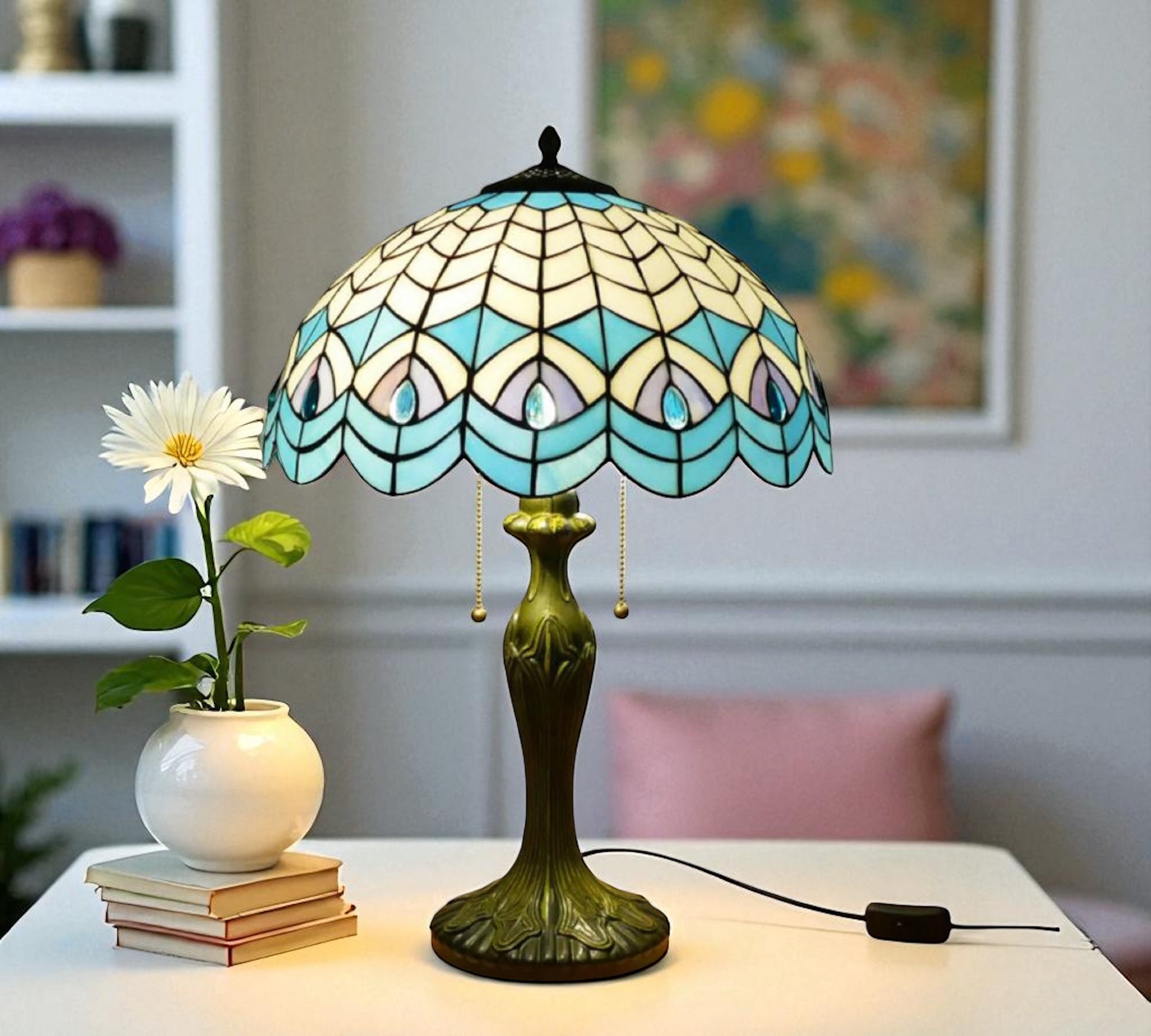 CDH 16" Tiffany Table Lamp 40cm Shade (15036)