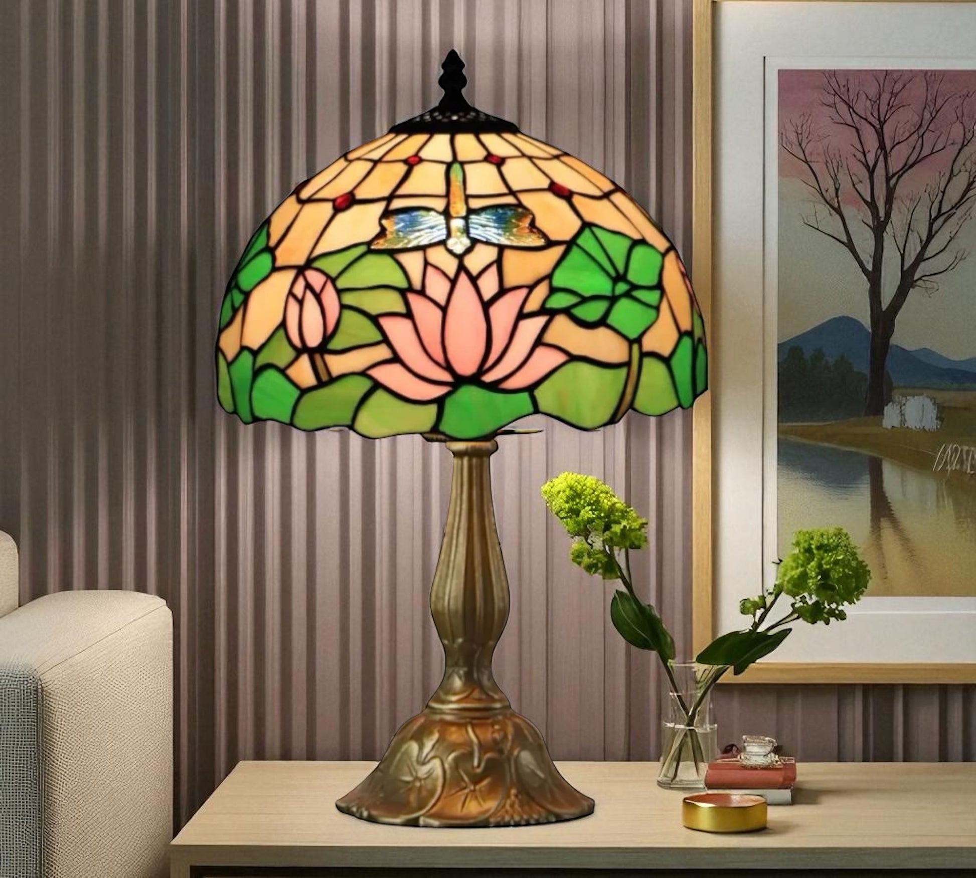 CDH 16" Tiffany Table Lamp 40cm Shade (15037)