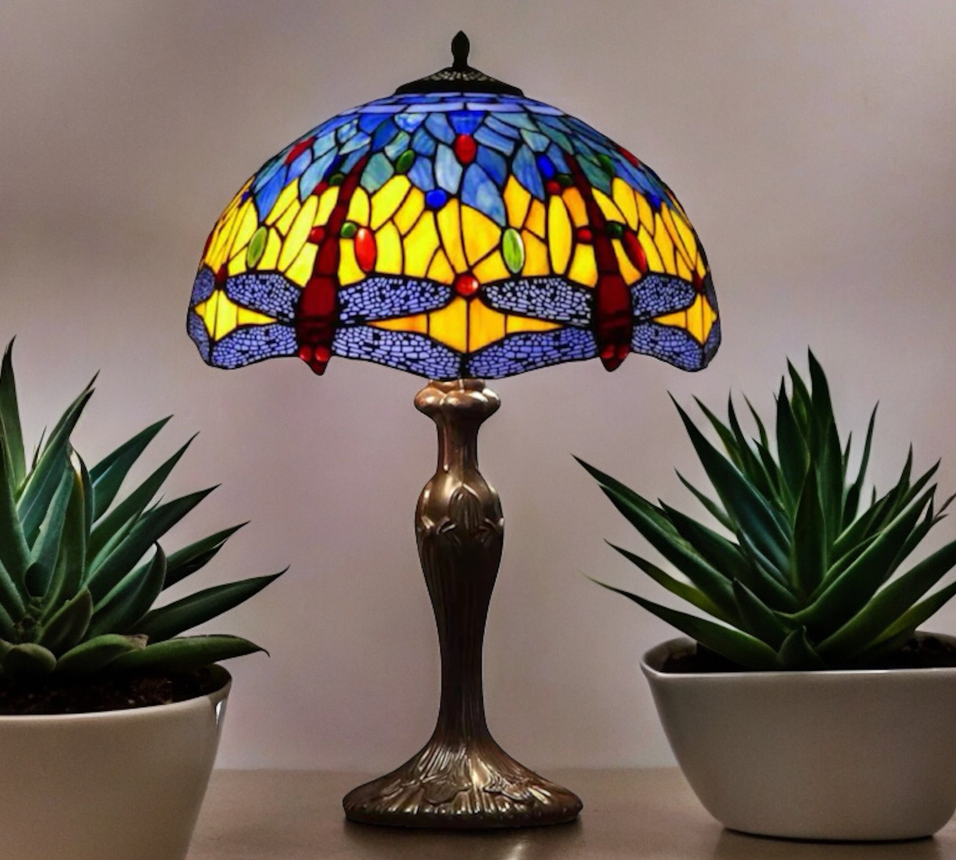 CDH 16" Tiffany Table Lamp 40cm Shade (15037)
