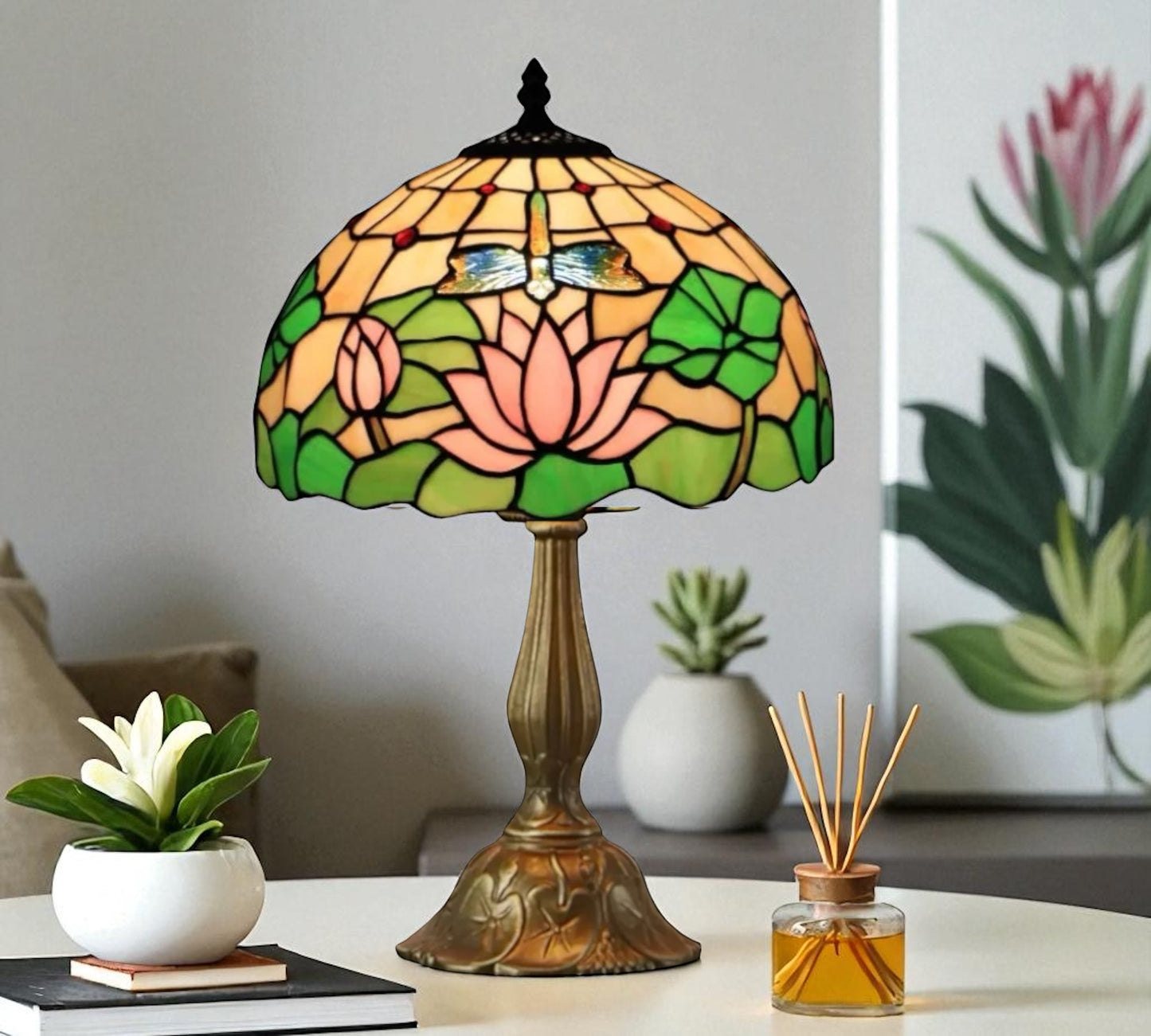 CDH 16" Tiffany Table Lamp 40cm Shade (15037)