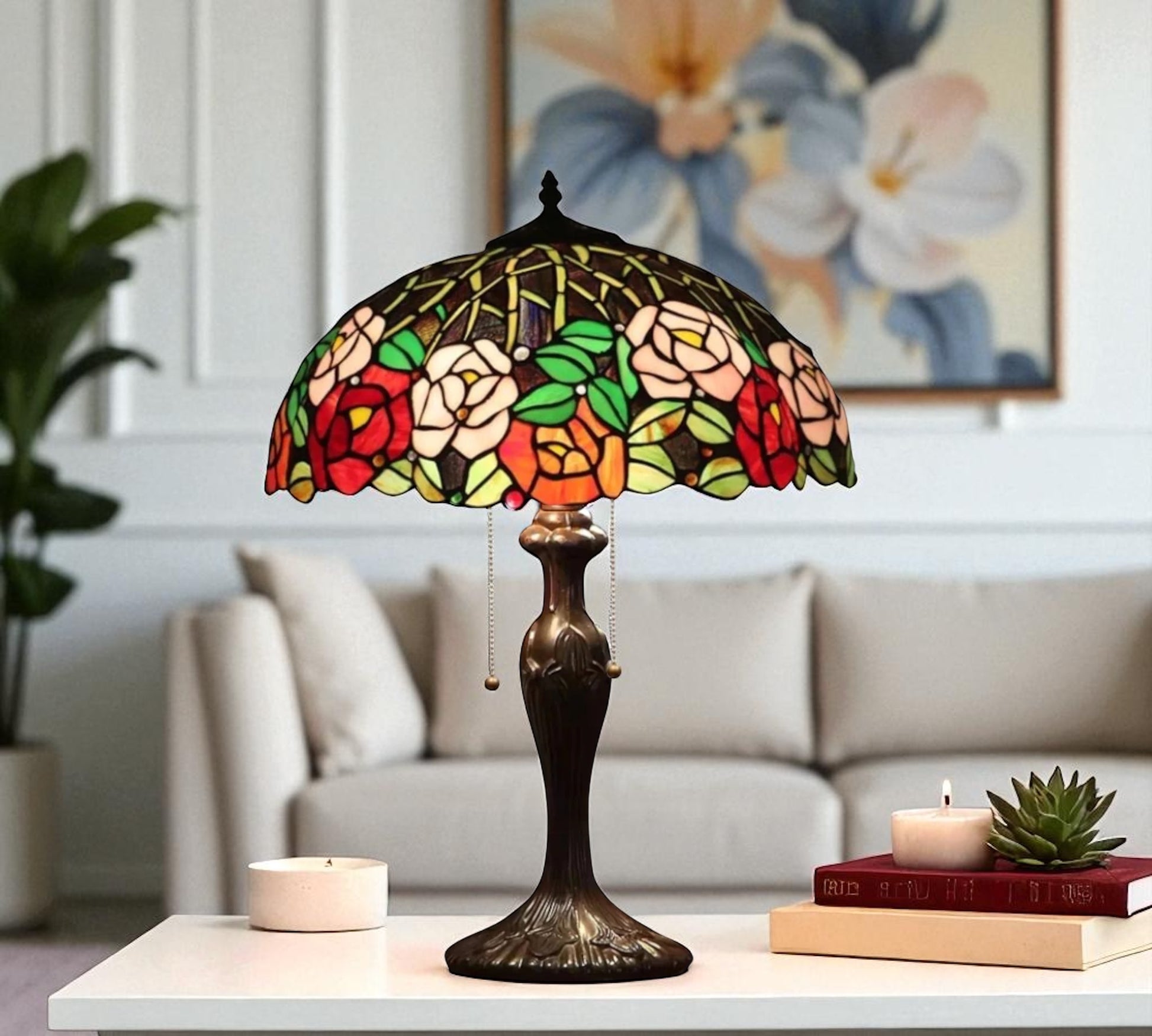 CDH 16" Tiffany Table Lamp 40cm Shade (15038)
