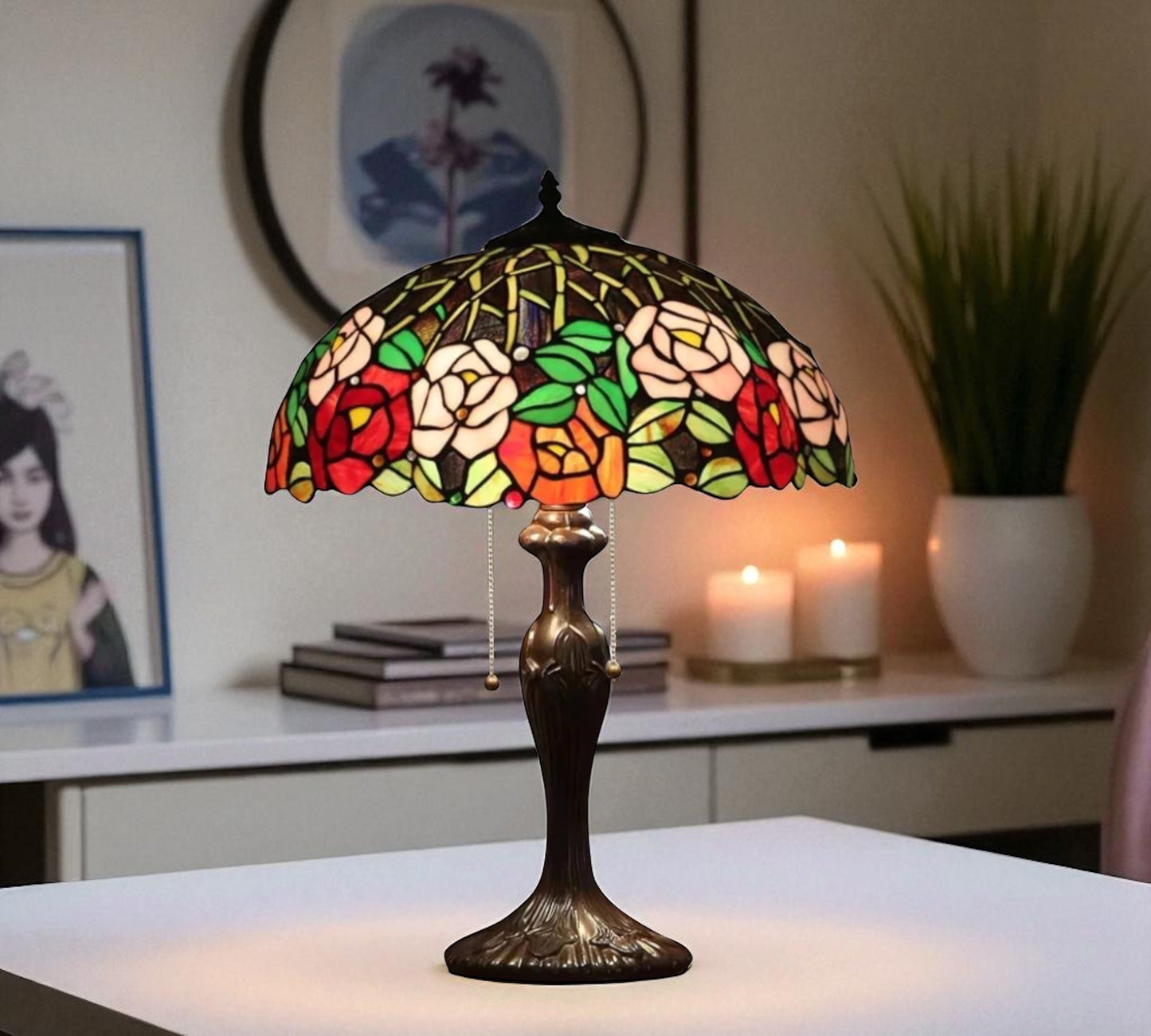 CDH 16" Tiffany Table Lamp 40cm Shade (15038)