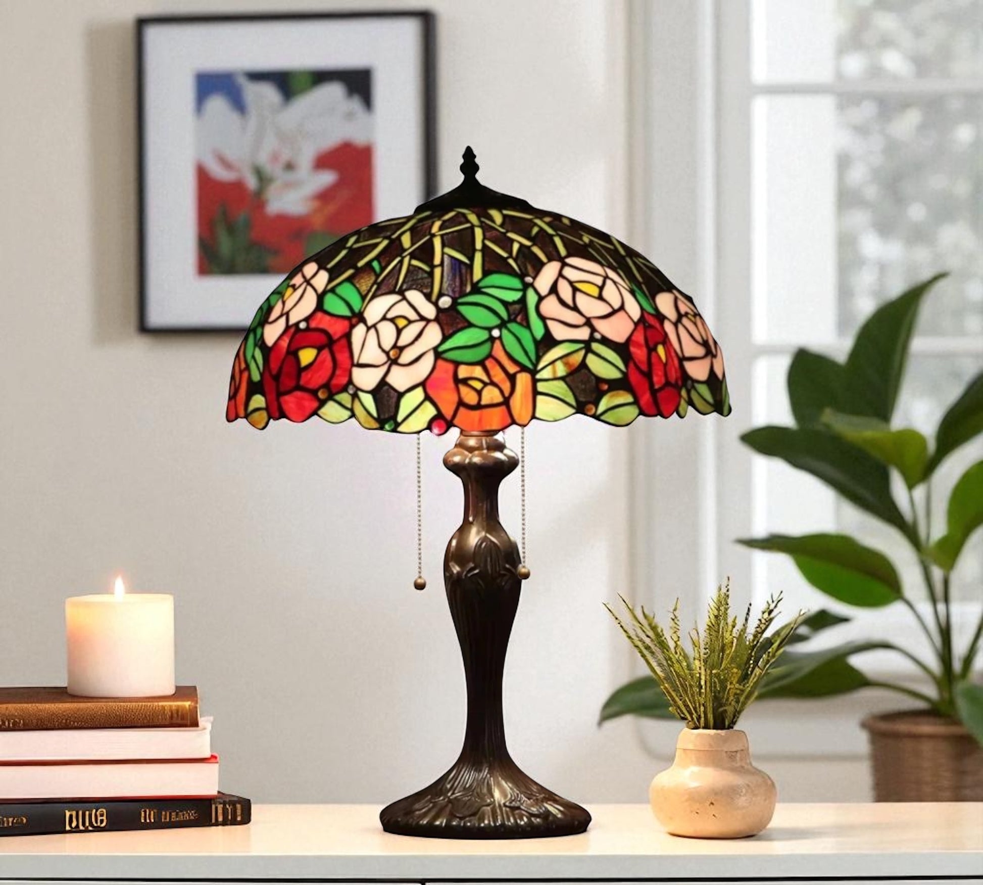 CDH 16" Tiffany Table Lamp 40cm Shade (15038)
