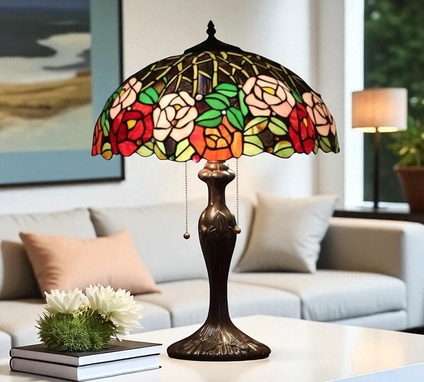 CDH 16" Tiffany Table Lamp 40cm Shade (15038)