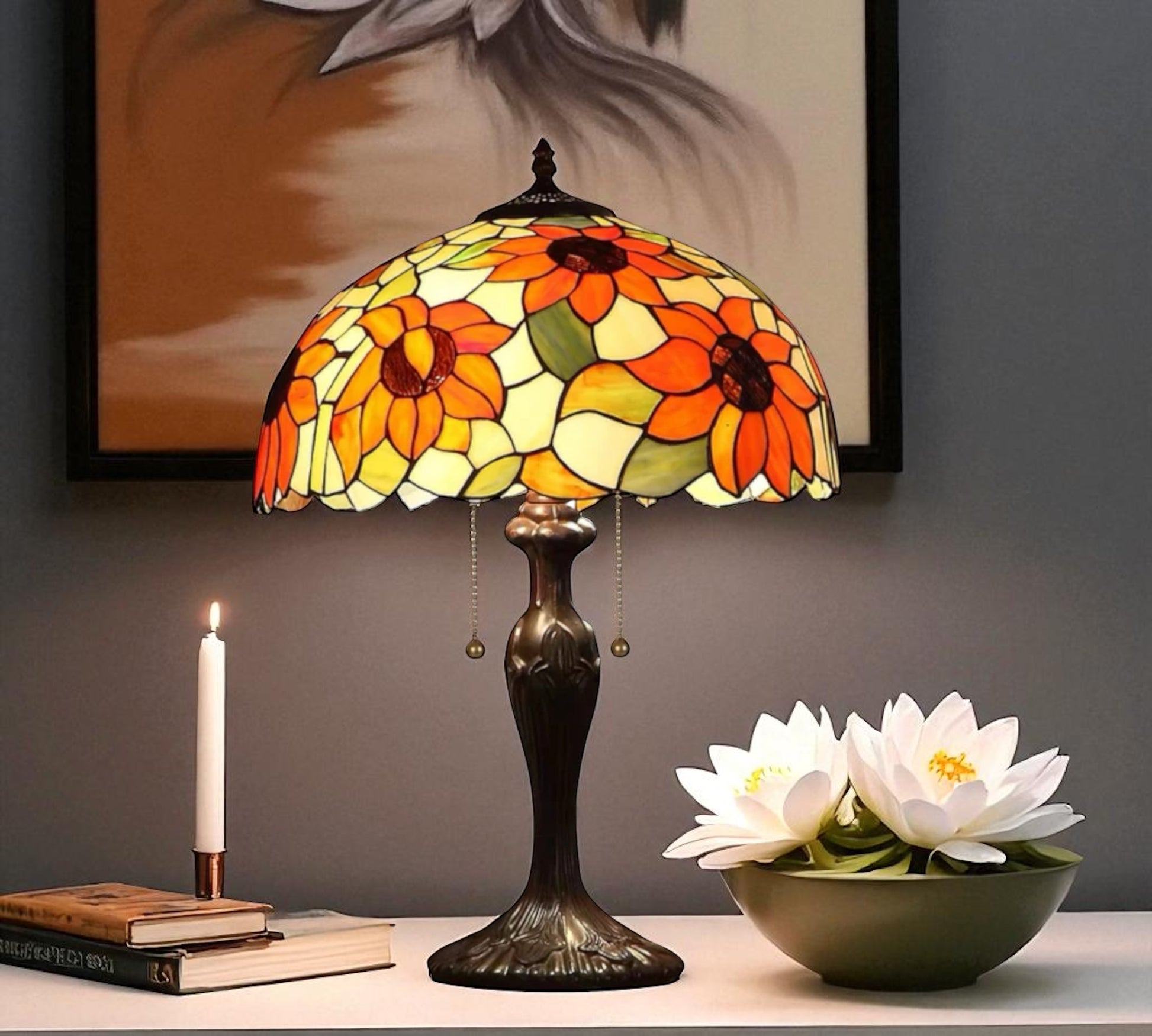 CDH 16" Tiffany Table Lamp 40cm Shade (15040)