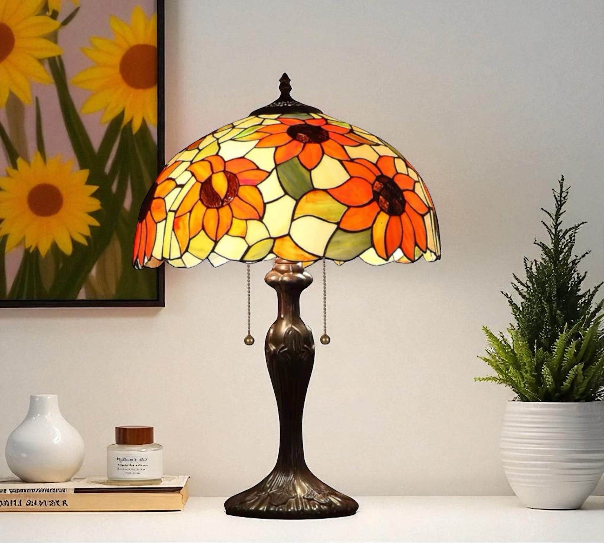 CDH 16" Tiffany Table Lamp 40cm Shade (15040)