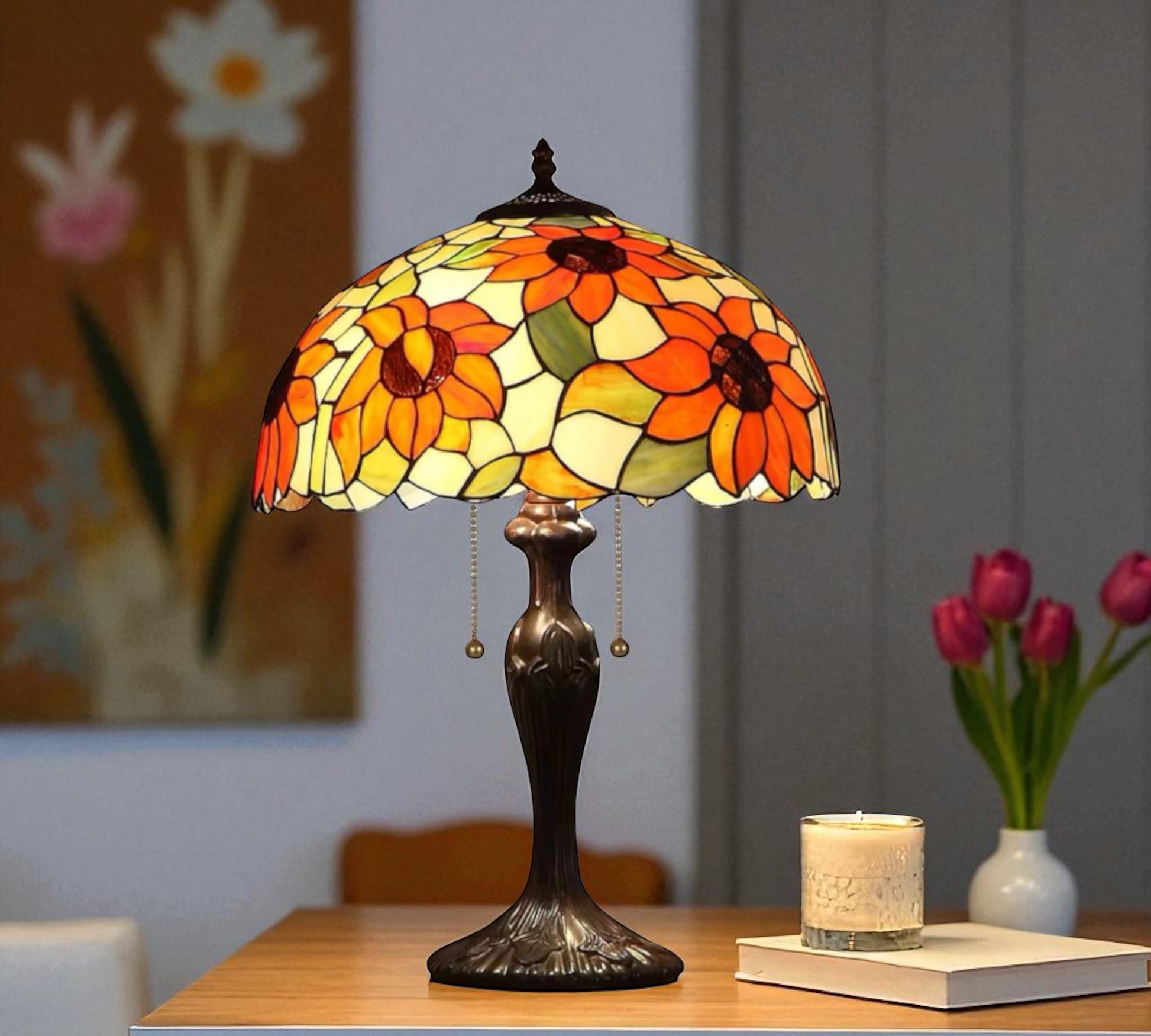 CDH 16" Tiffany Table Lamp 40cm Shade (15040)