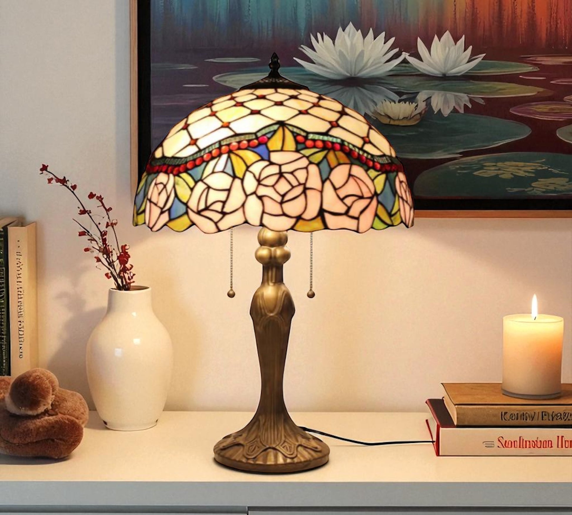 CDH 16" Tiffany Table Lamp 40cm Shade (15041)