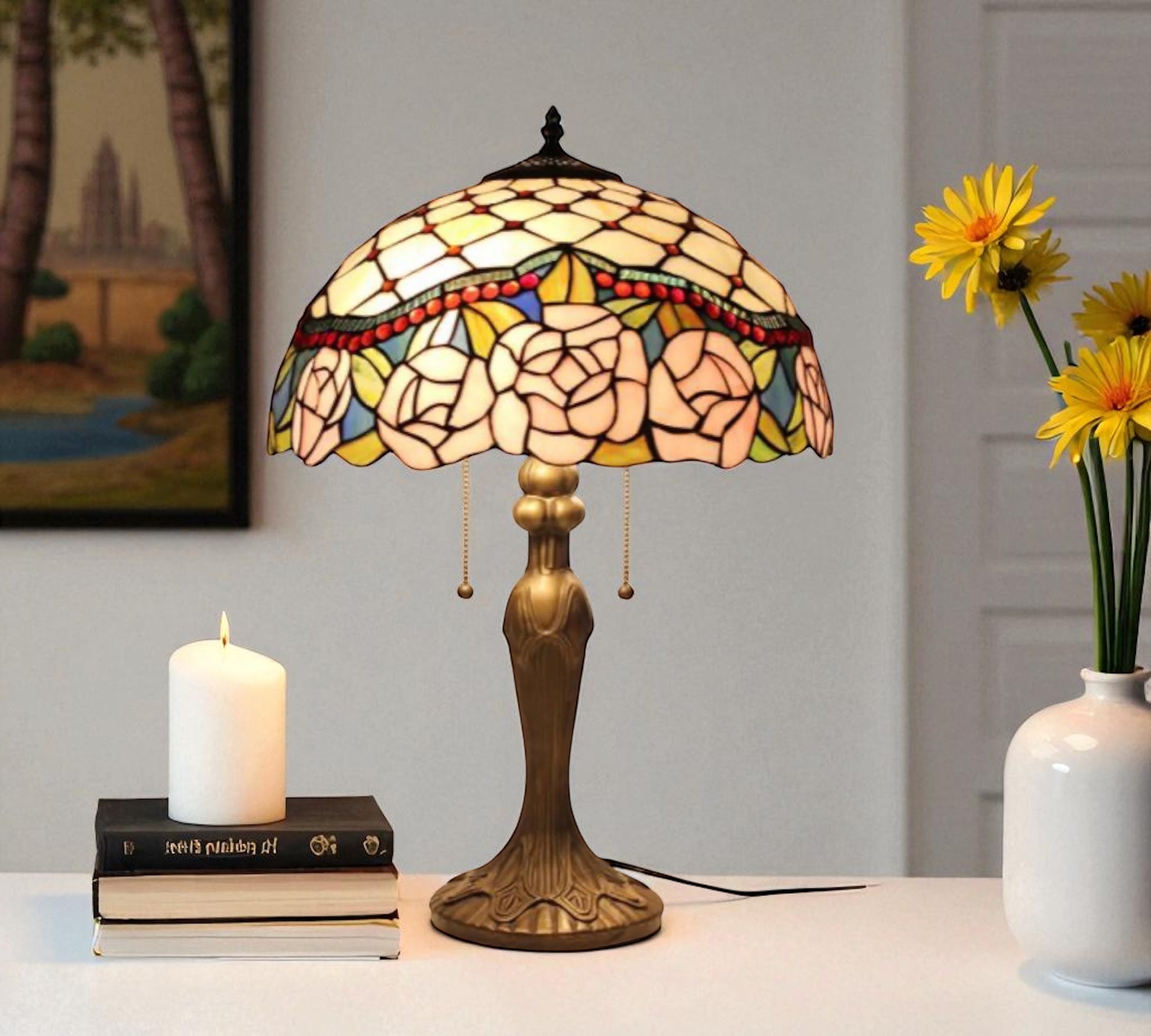 CDH 16" Tiffany Table Lamp 40cm Shade (15041)