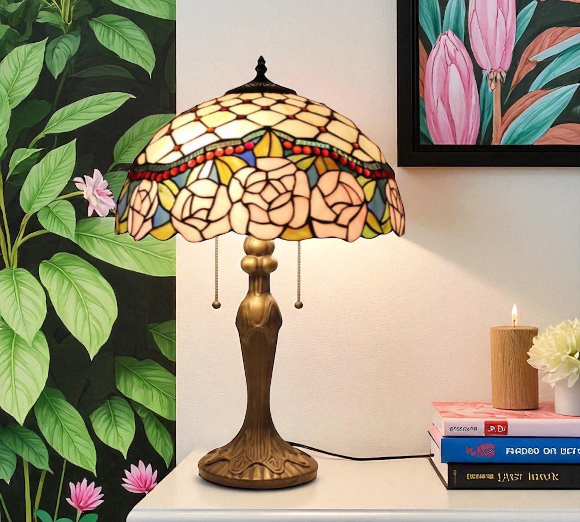 CDH 16" Tiffany Table Lamp 40cm Shade (15041)