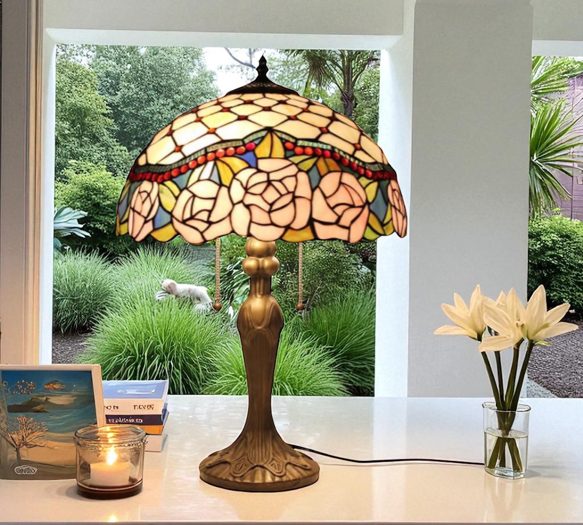 CDH 16" Tiffany Table Lamp 40cm Shade (15041)
