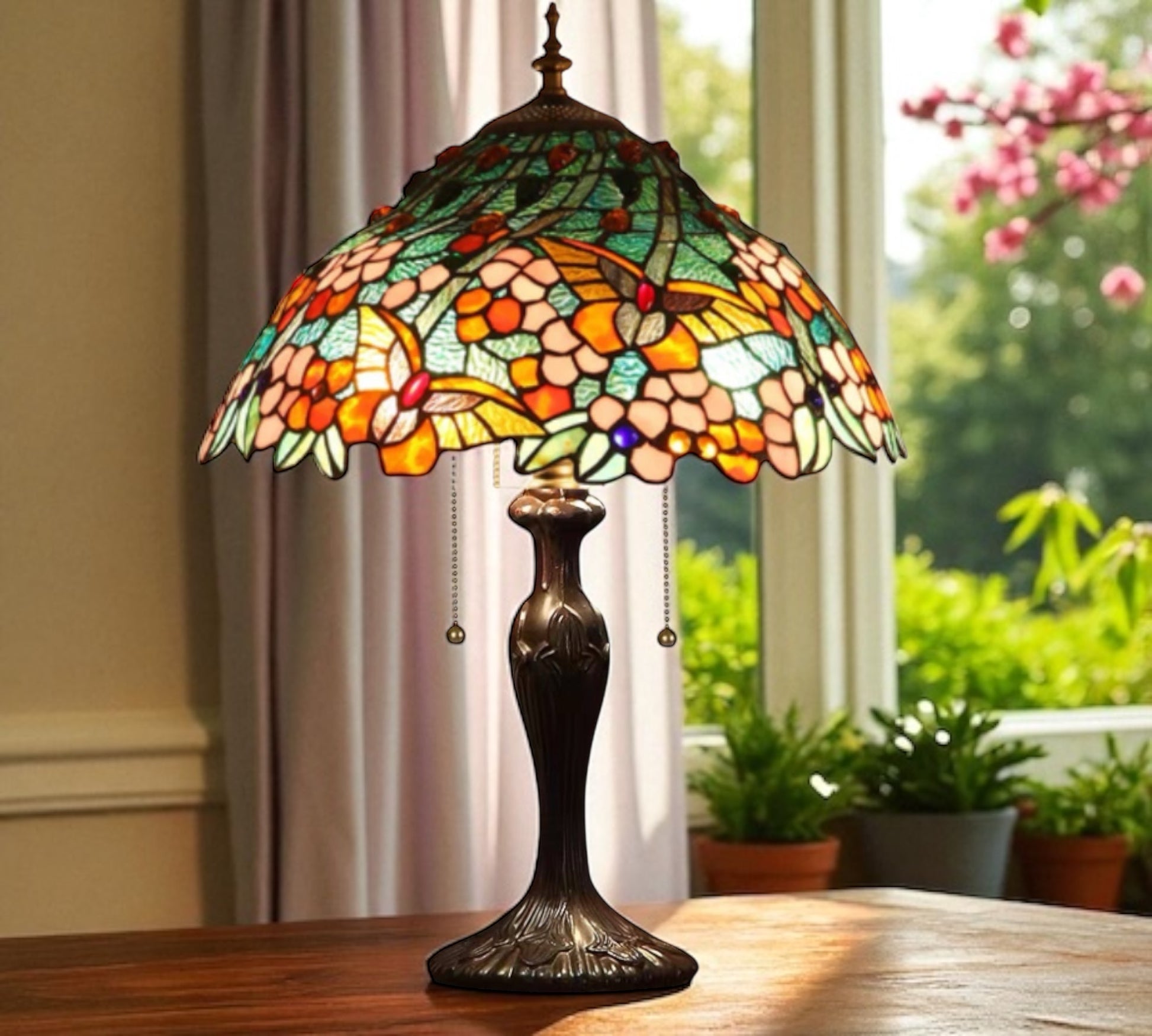 CDH 16" Tiffany Table Lamp 40cm Shade (15042)
