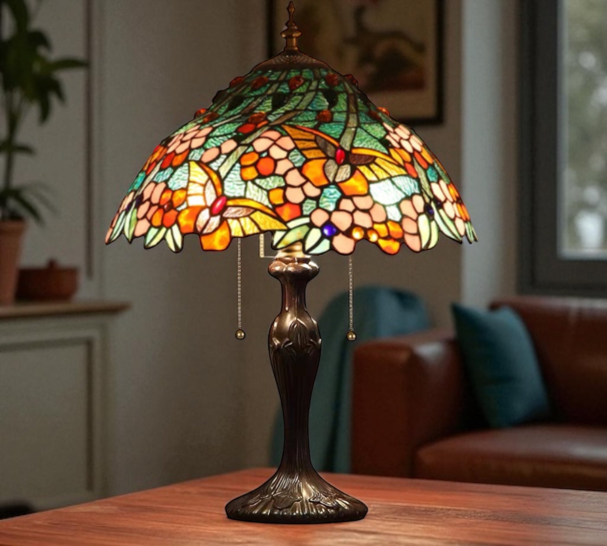 CDH 16" Tiffany Table Lamp 40cm Shade (15042)