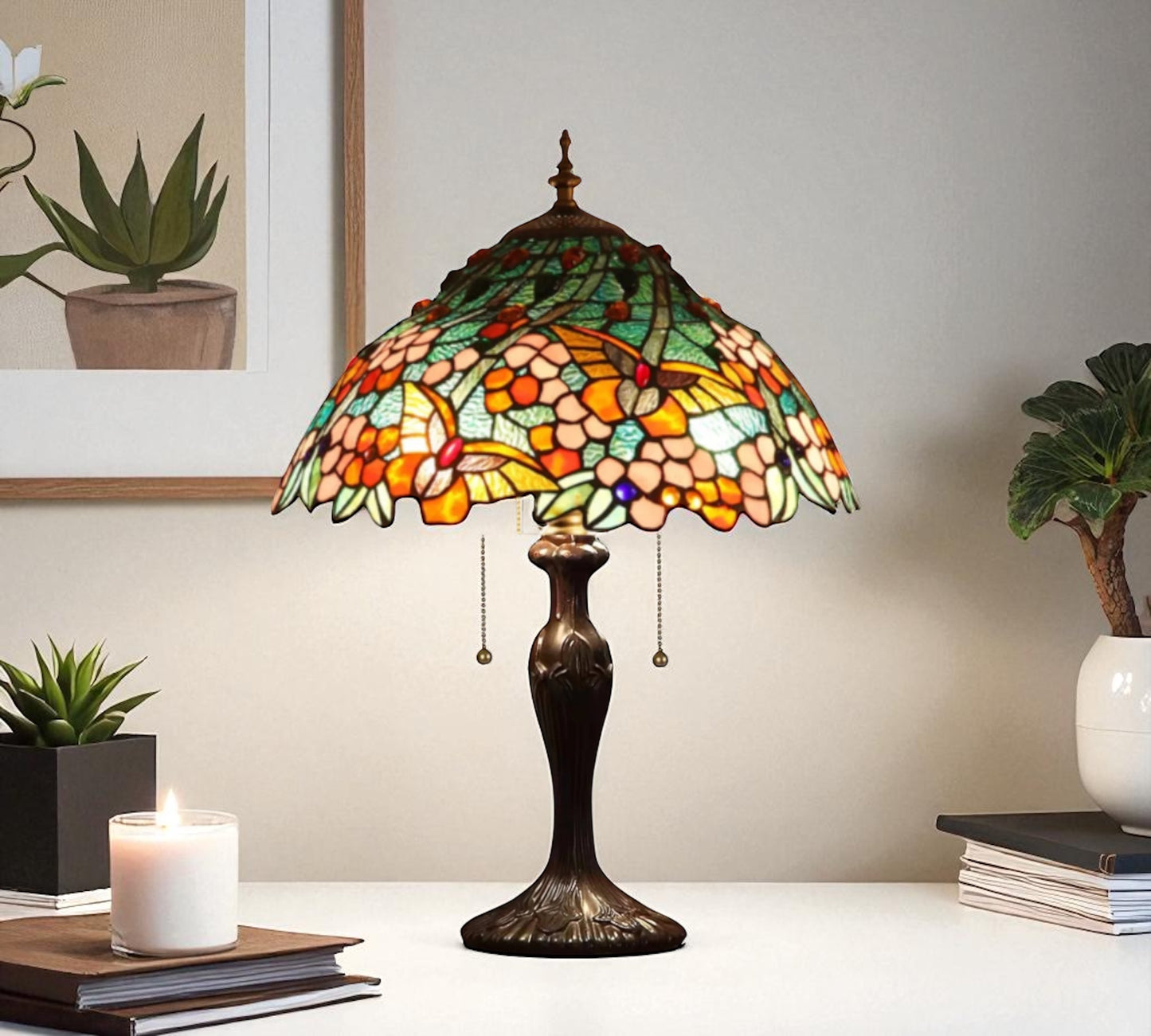 CDH 16" Tiffany Table Lamp 40cm Shade (15042)