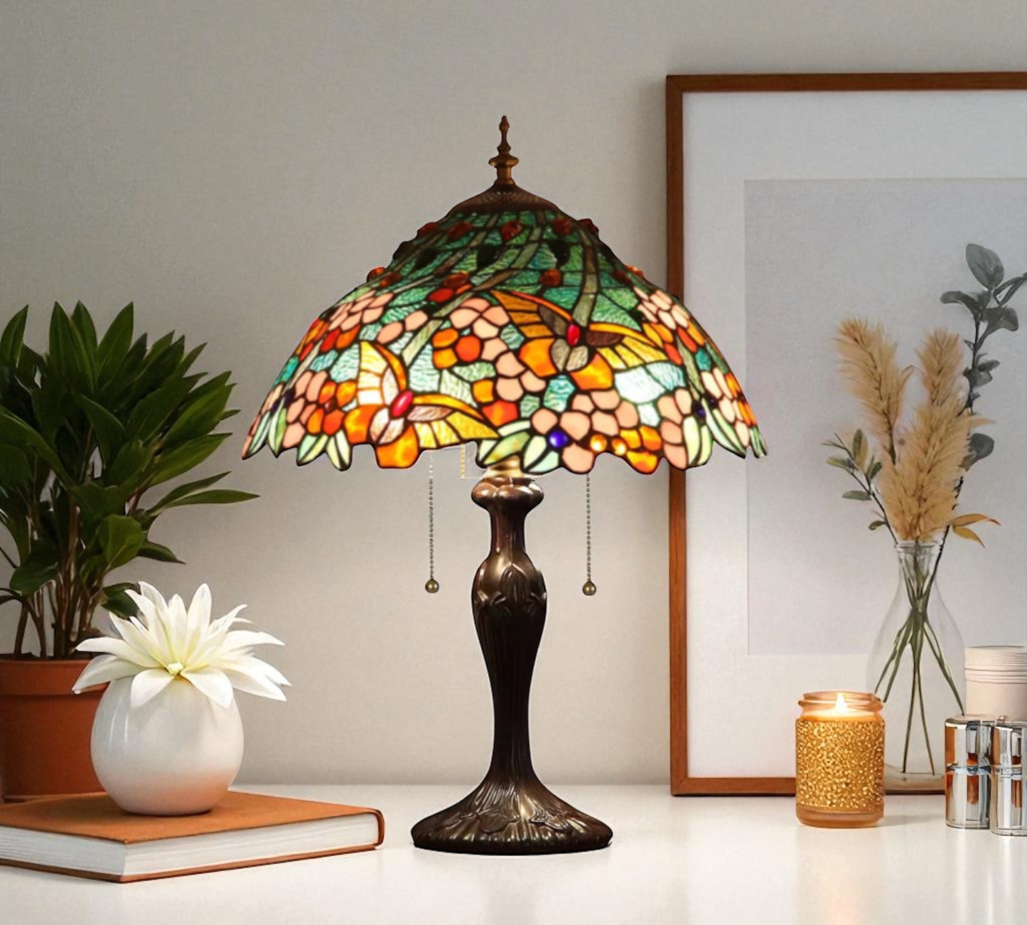 CDH 16" Tiffany Table Lamp 40cm Shade (15042)