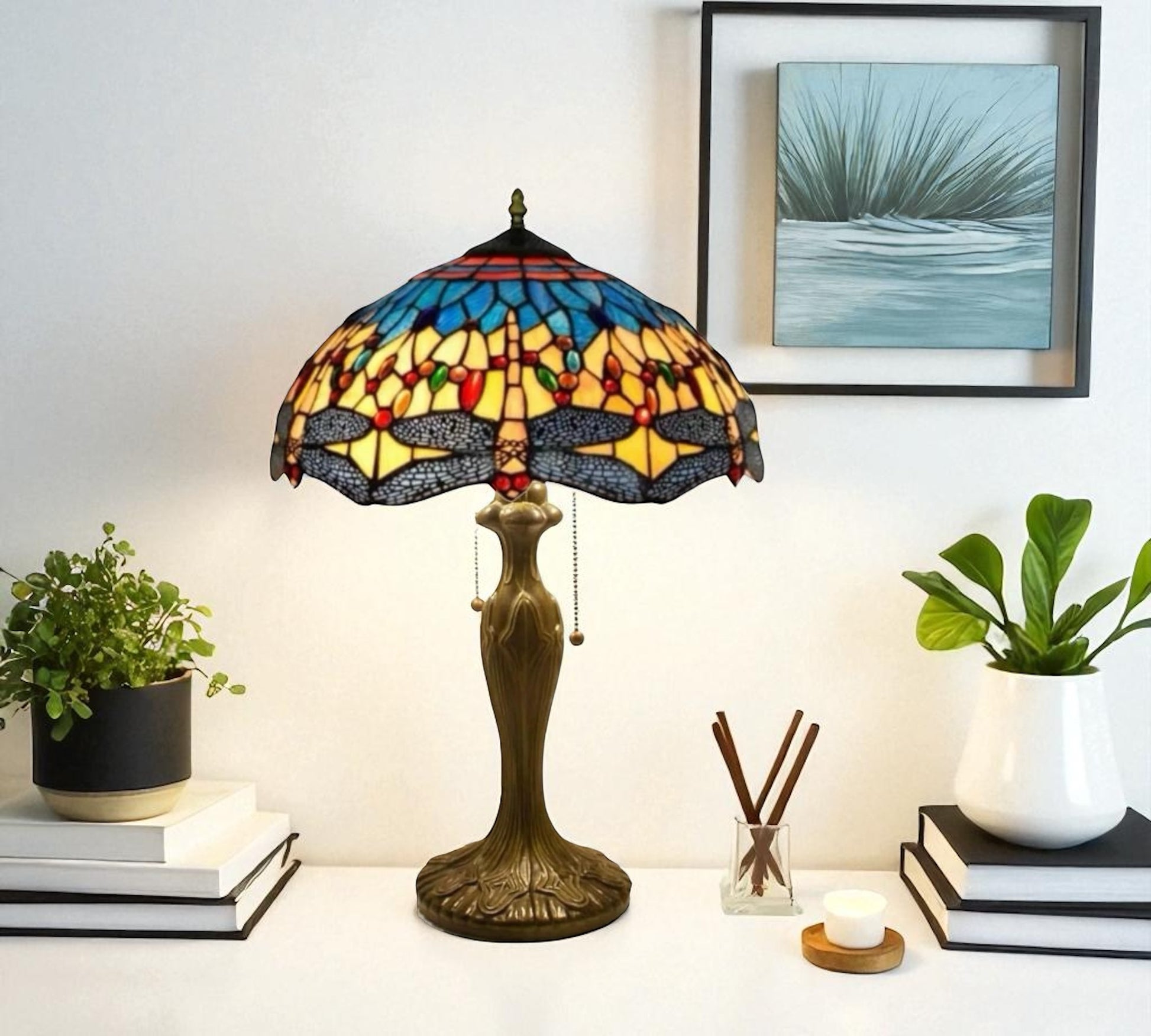 CDH 16" Tiffany Table Lamp 40cm Shade (15044)