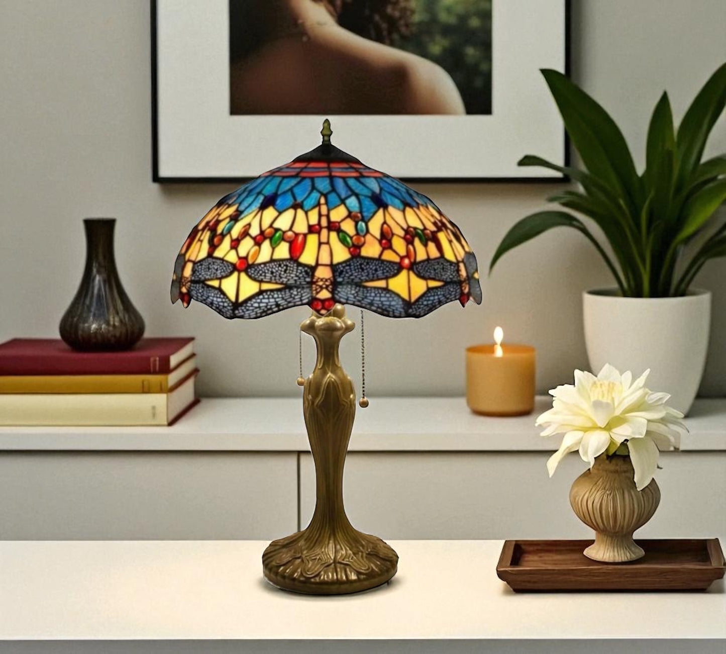 CDH 16" Tiffany Table Lamp 40cm Shade (15044)
