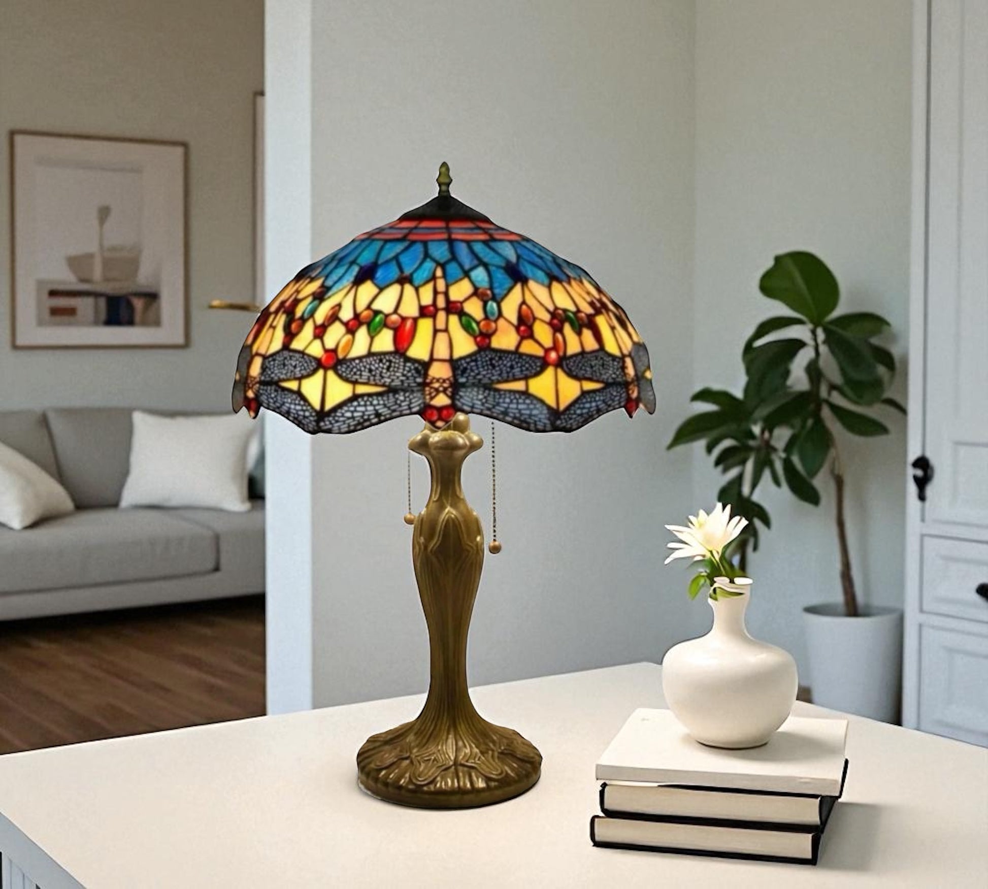 CDH 16" Tiffany Table Lamp 40cm Shade (15044)
