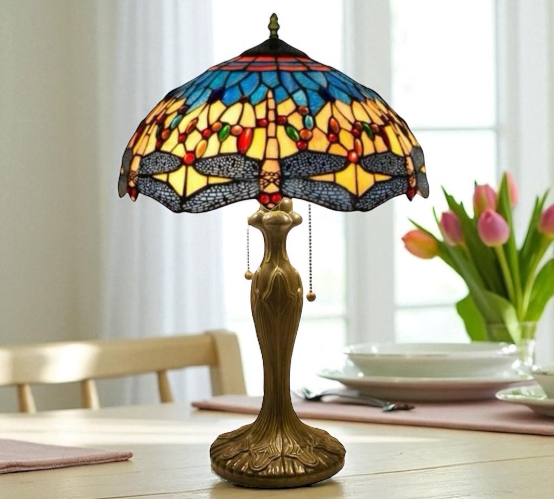 CDH 16" Tiffany Table Lamp 40cm Shade (15044)