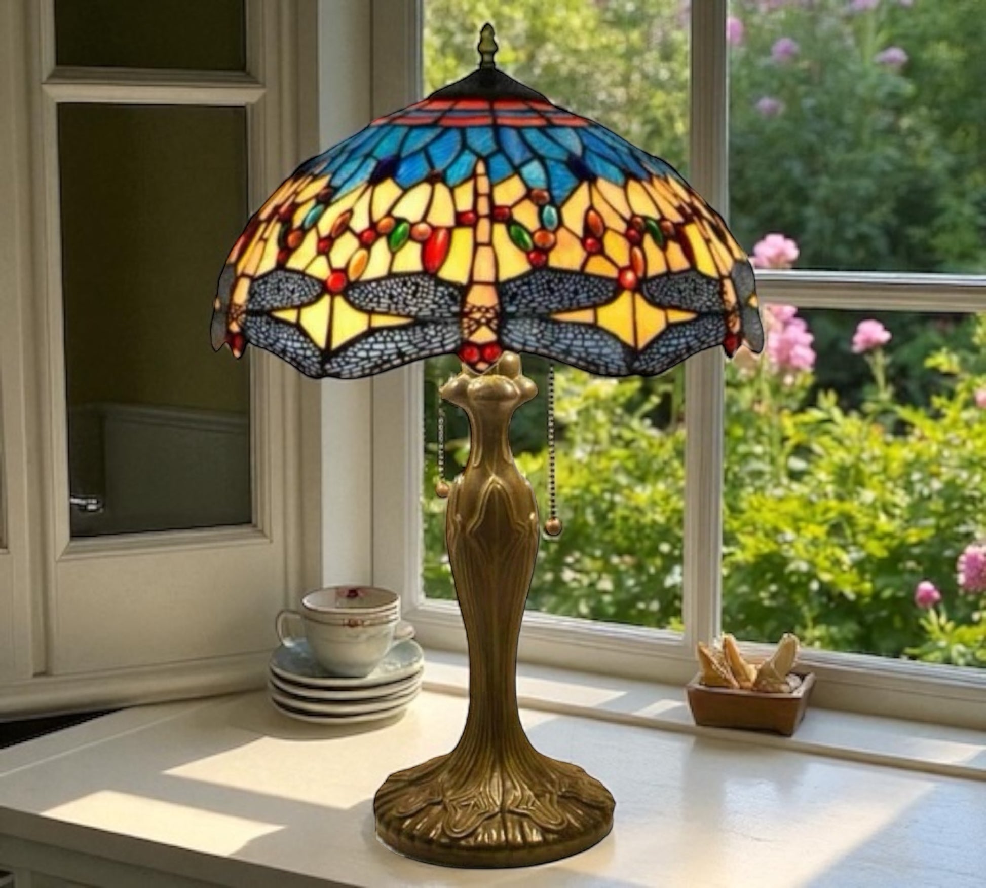 CDH 16" Tiffany Table Lamp 40cm Shade (15044)