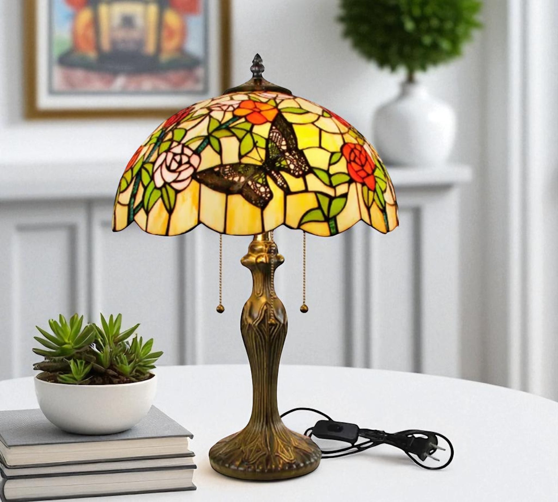 CDH 16" Tiffany Table Lamp 40cm Shade (15044)