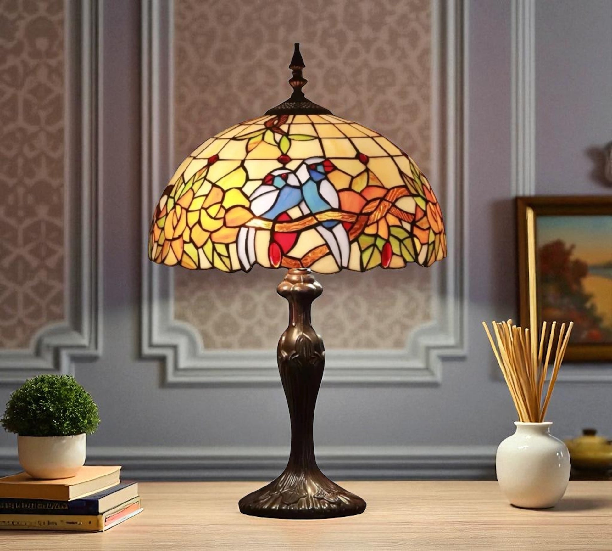 CDH 16" Tiffany Table Lamp 40cm Shade (15045)