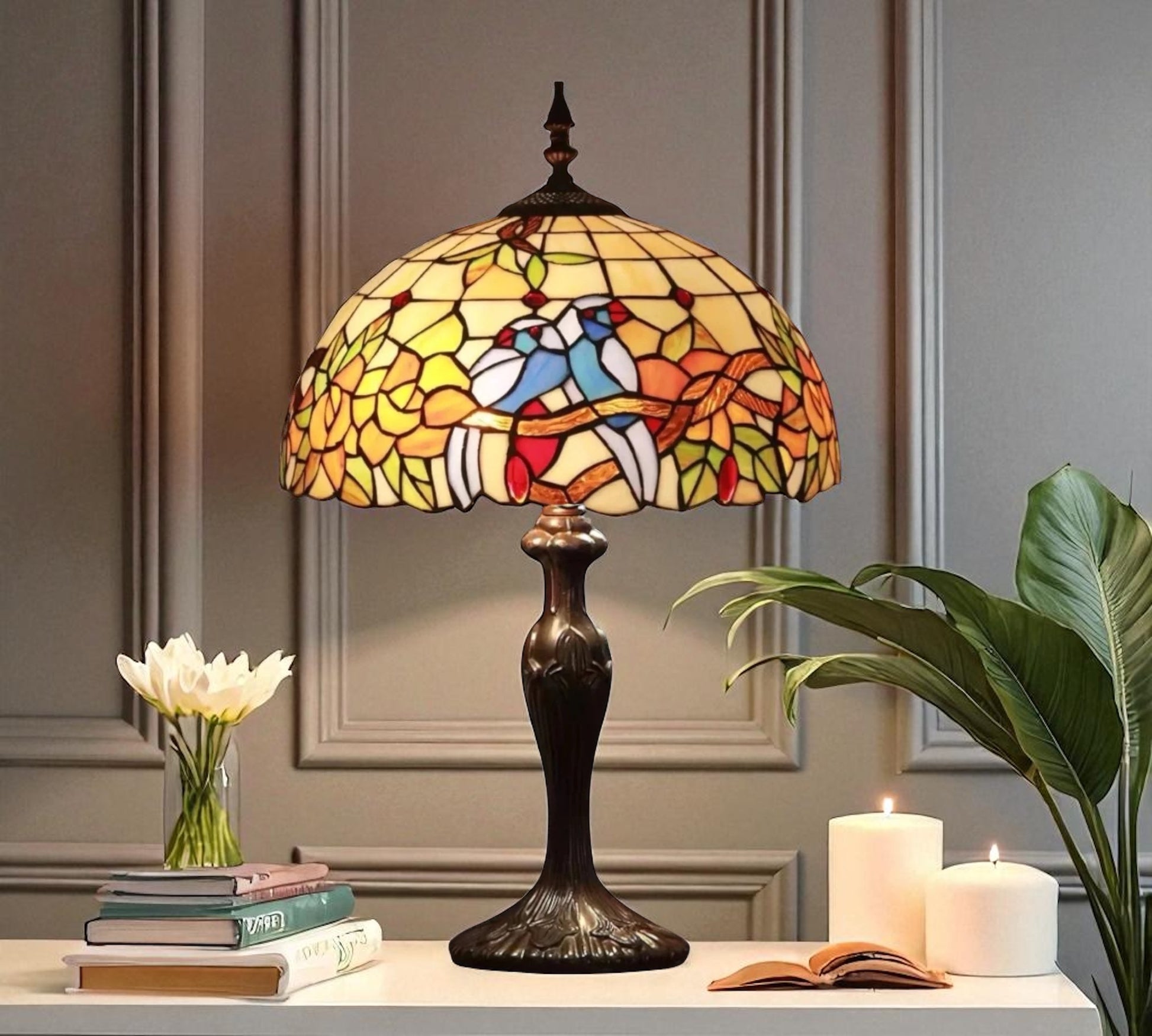 CDH 16" Tiffany Table Lamp 40cm Shade (15045)