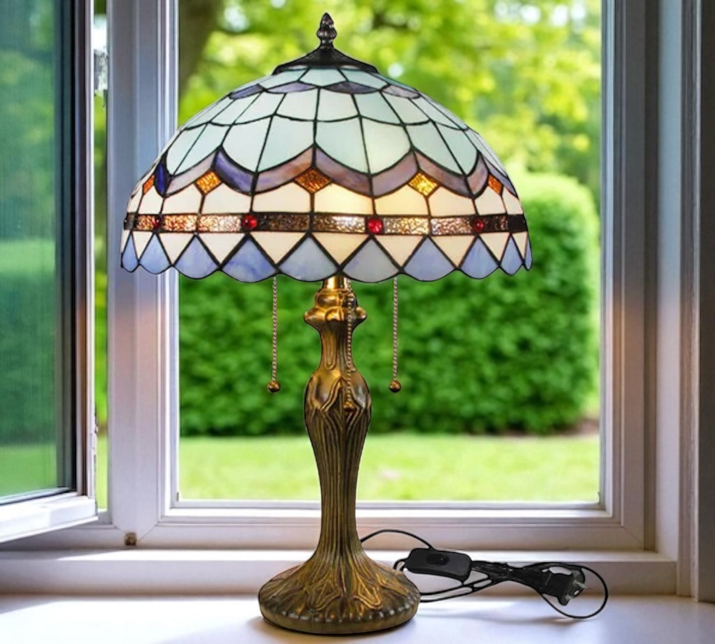 CDH 16" Tiffany Table Lamp 40cm Shade (15046)
