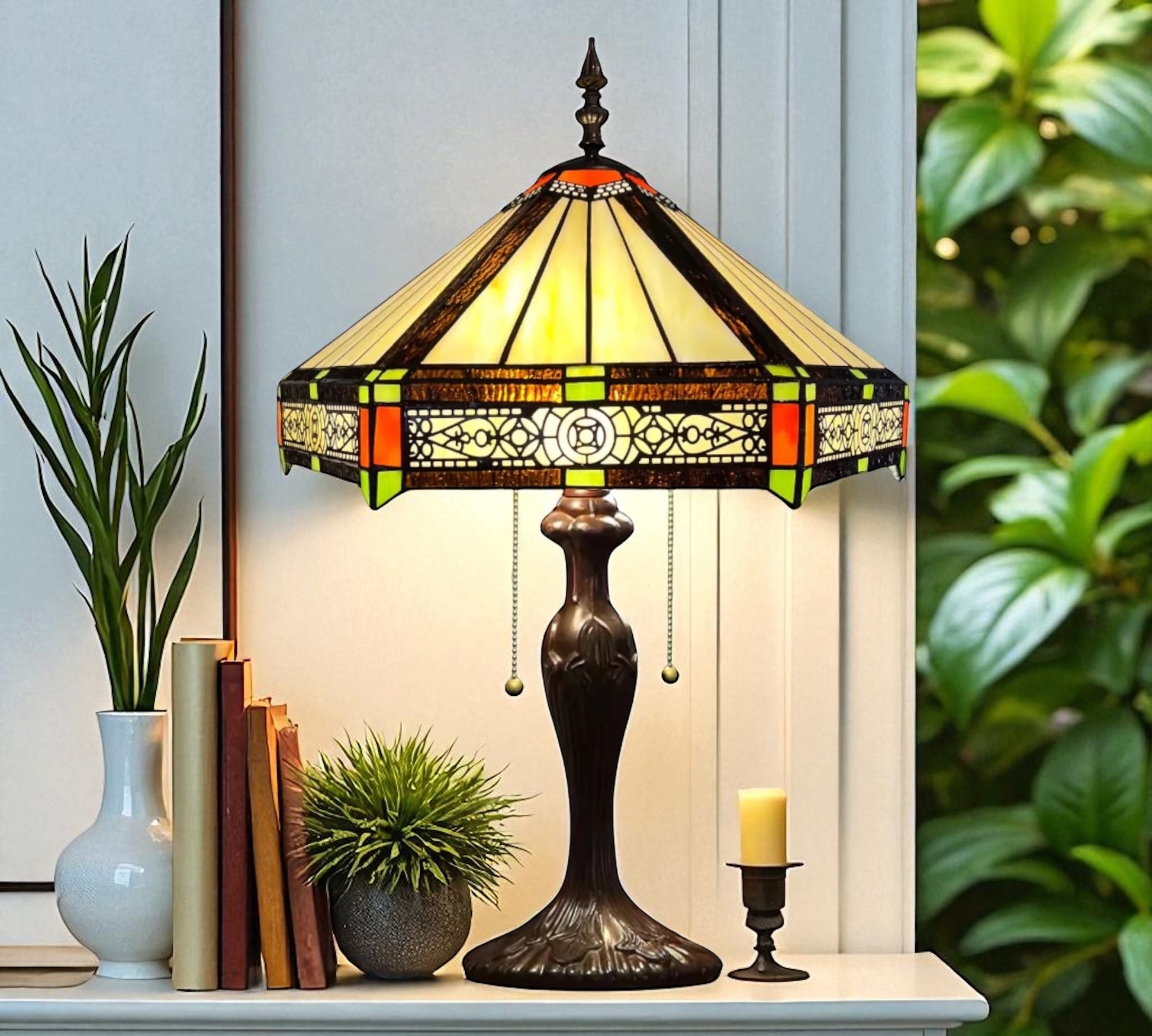 CDH 16" Tiffany Table Lamp 40cm Shade (15047)