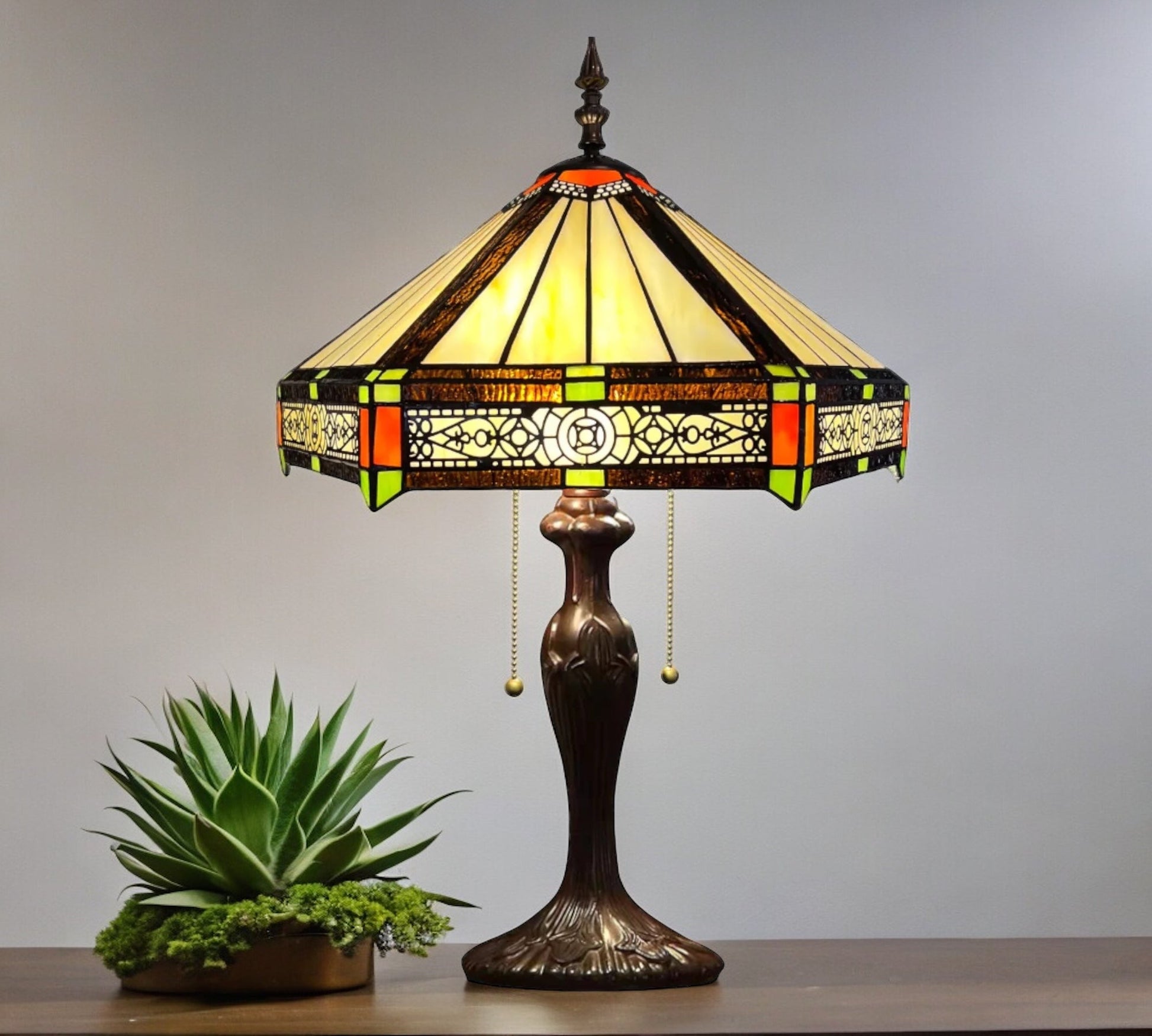 CDH 16" Tiffany Table Lamp 40cm Shade (15047)