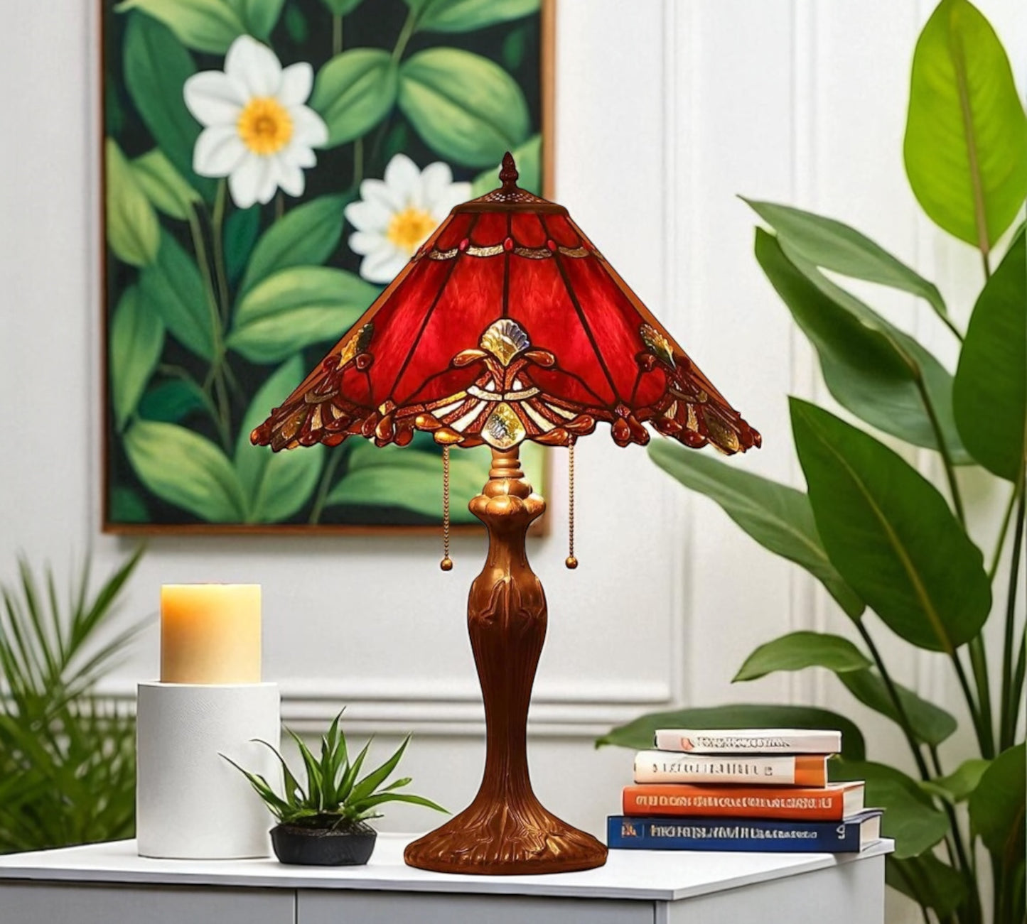 CDH 16" Tiffany Table Lamp 40cm Shade (15048)