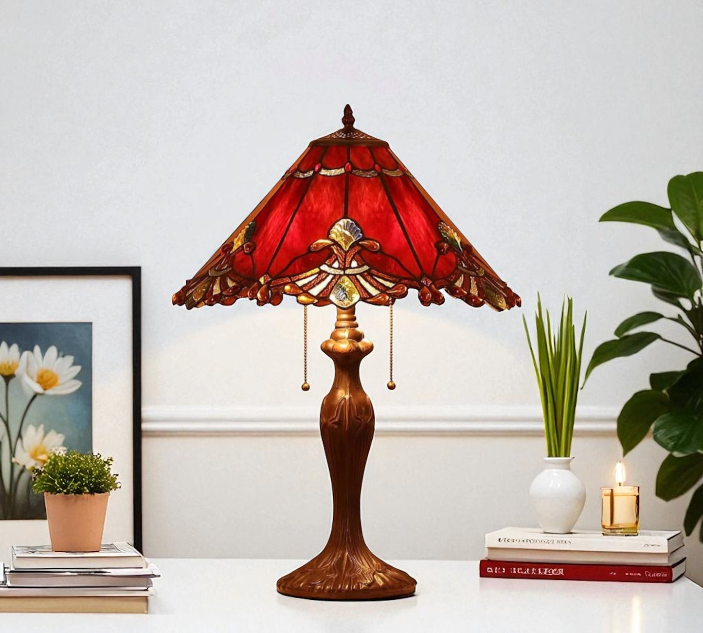 CDH 16" Tiffany Table Lamp 40cm Shade (15048)