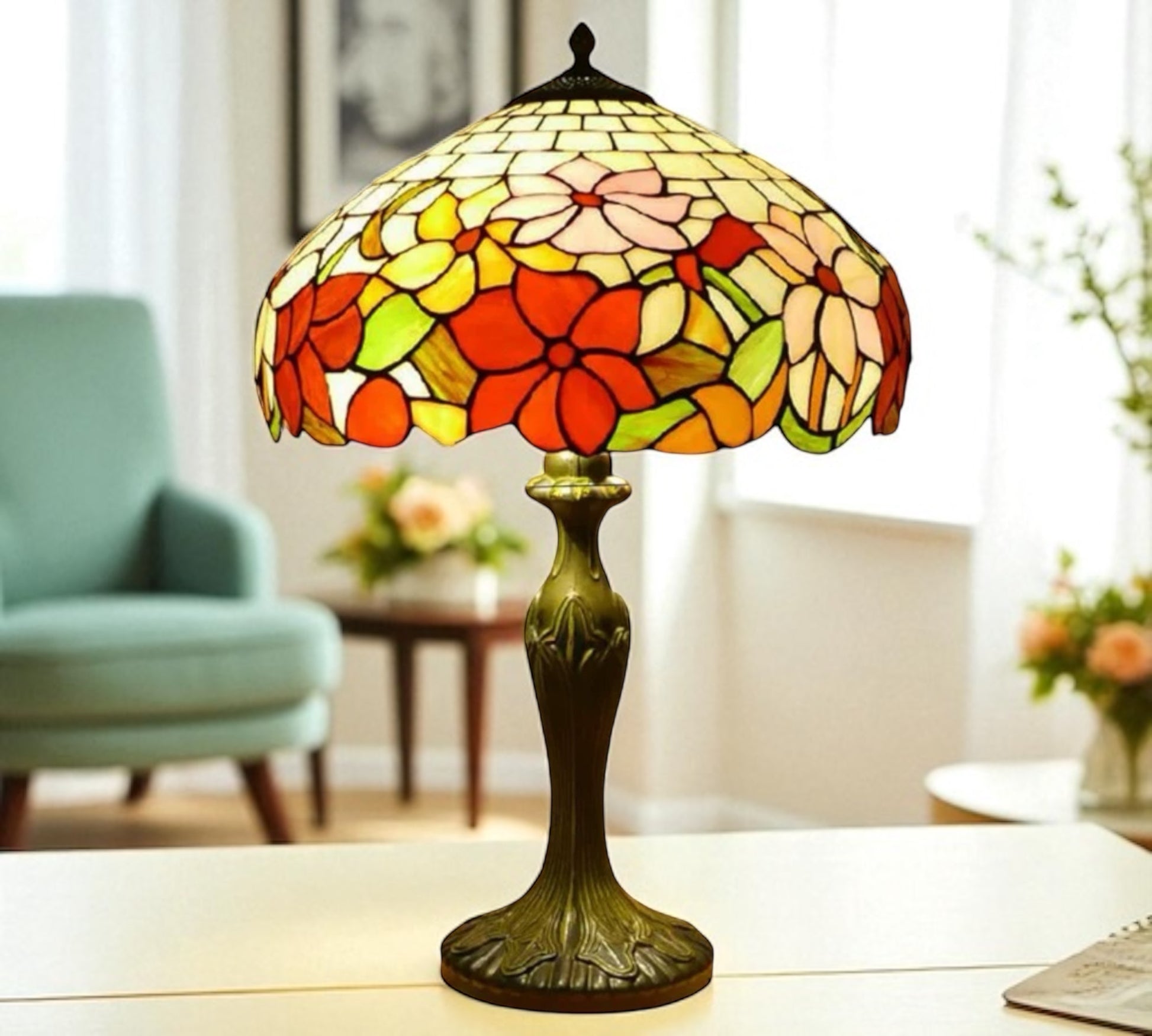 CDH 16" Tiffany Table Lamp 40cm Shade (15050)