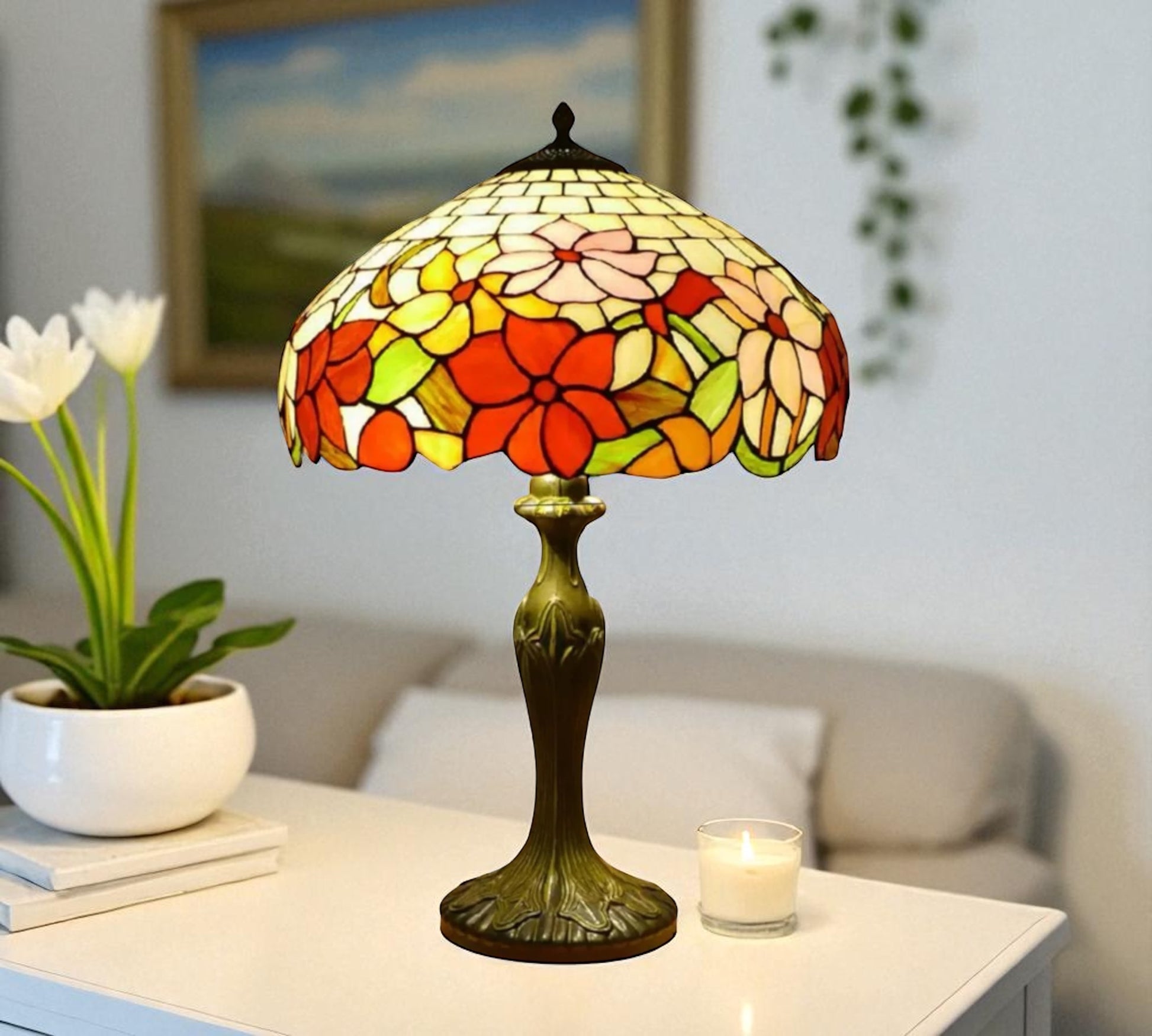CDH 16" Tiffany Table Lamp 40cm Shade (15050)