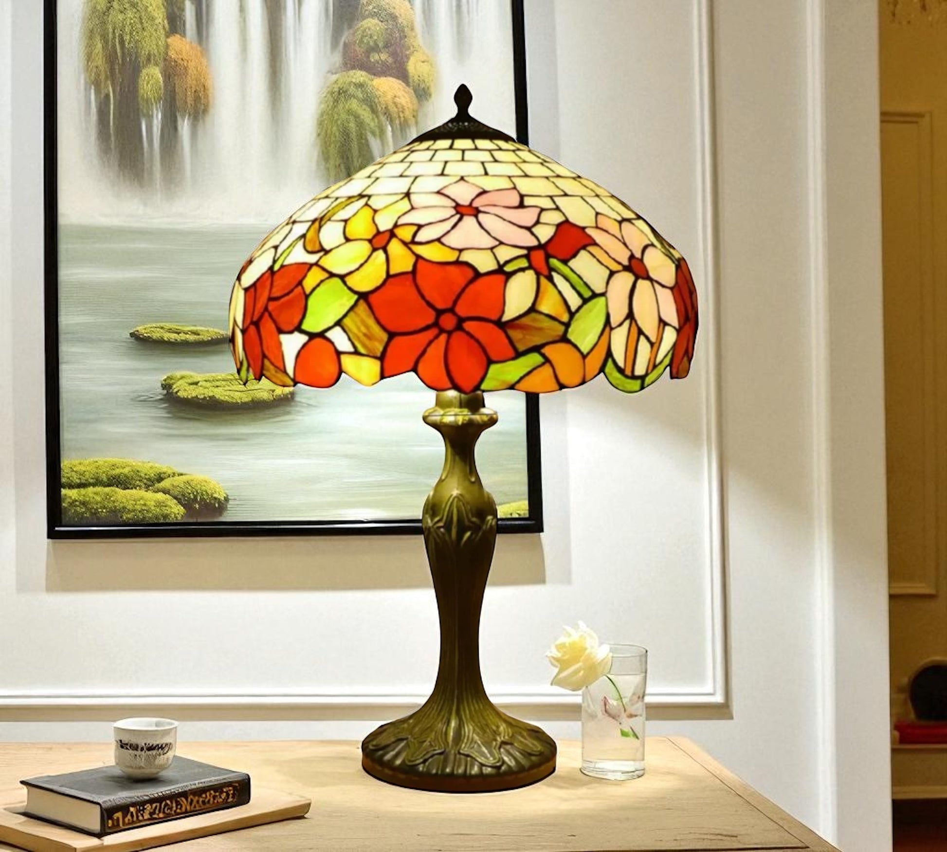 CDH 16" Tiffany Table Lamp 40cm Shade (15050)
