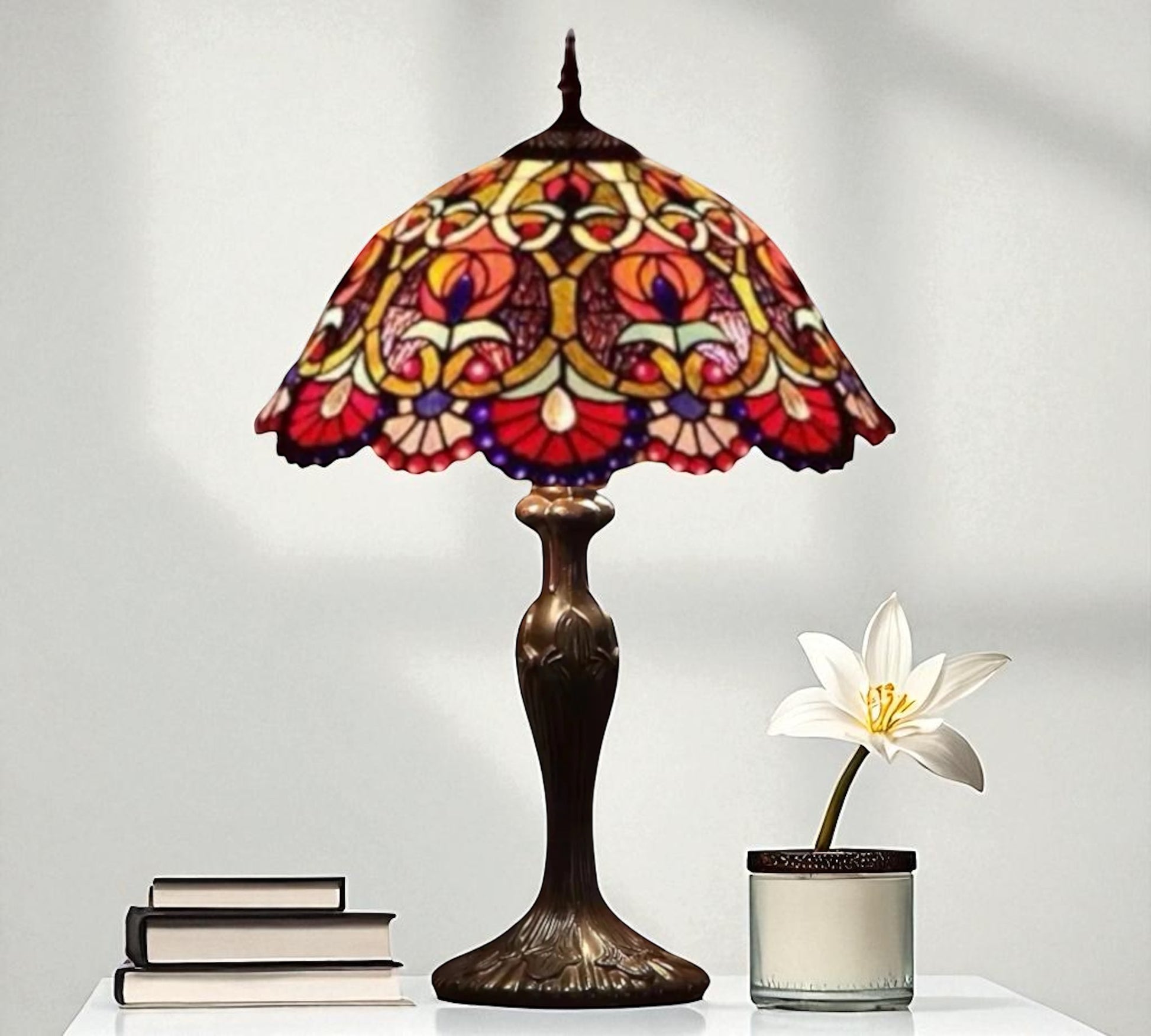 CDH 16" Tiffany Table Lamp 40cm Shade (15051)