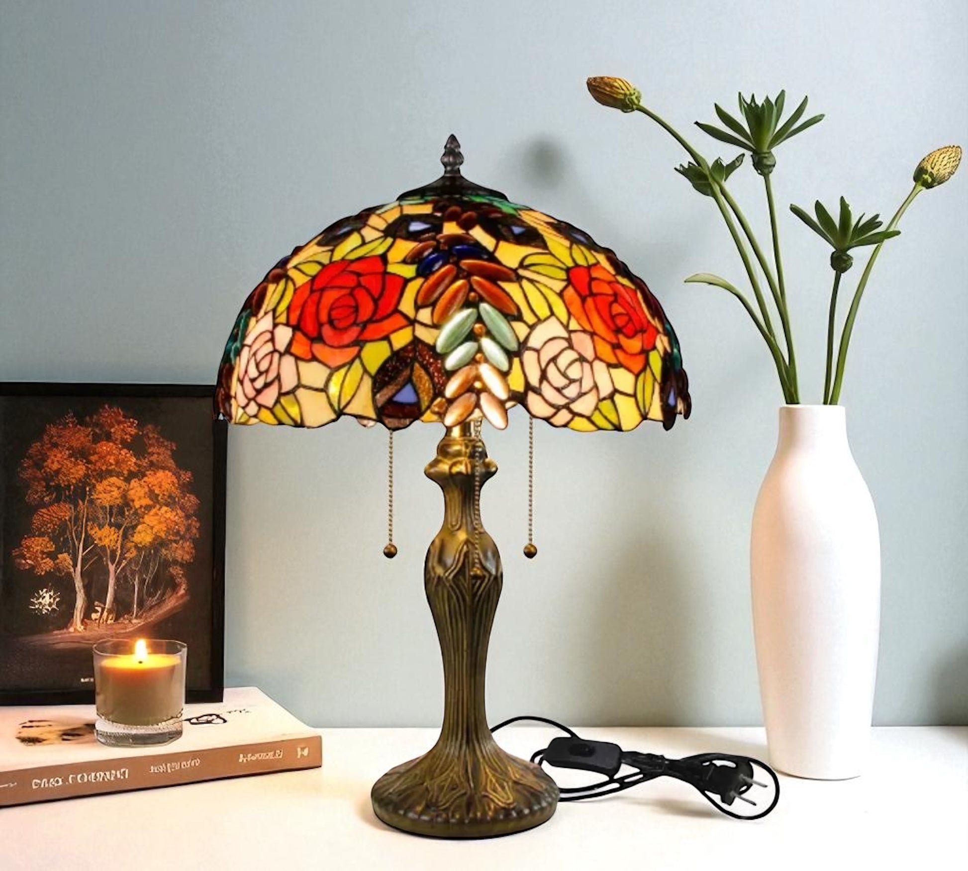 CDH 16" Tiffany Table Lamp 40cm Shade (15055)