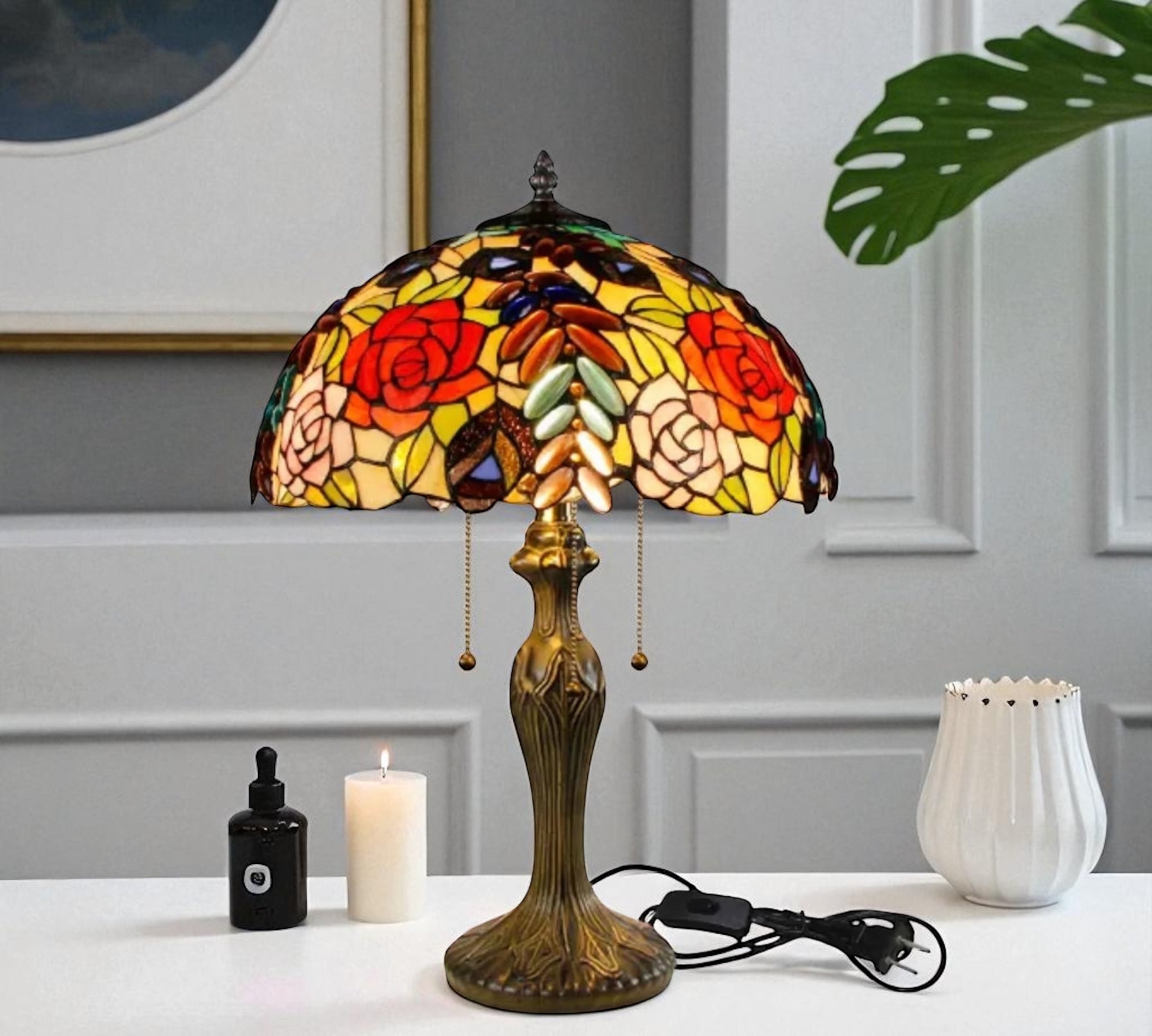 CDH 16" Tiffany Table Lamp 40cm Shade (15055)