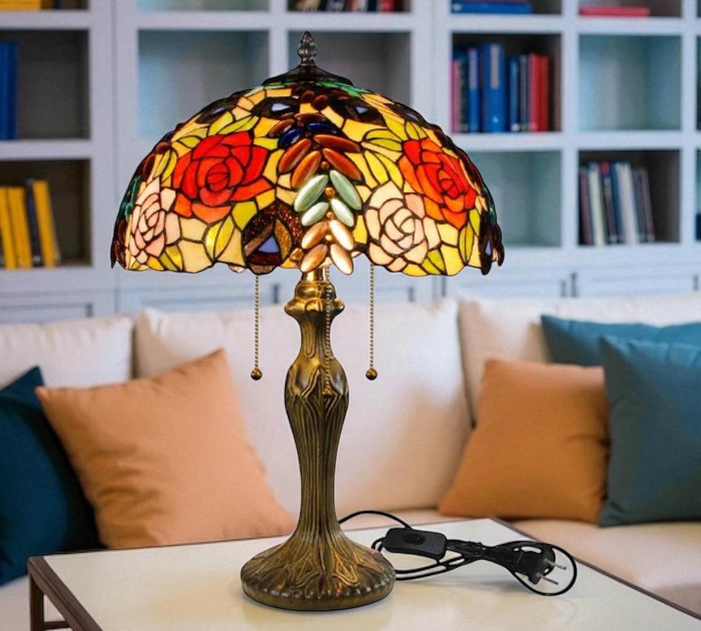 CDH 16" Tiffany Table Lamp 40cm Shade (15055)