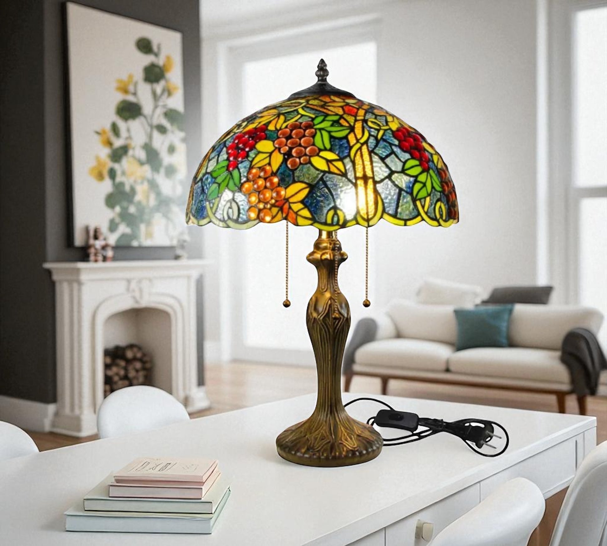 CDH 16" Tiffany Table Lamp 40cm Shade (15057)