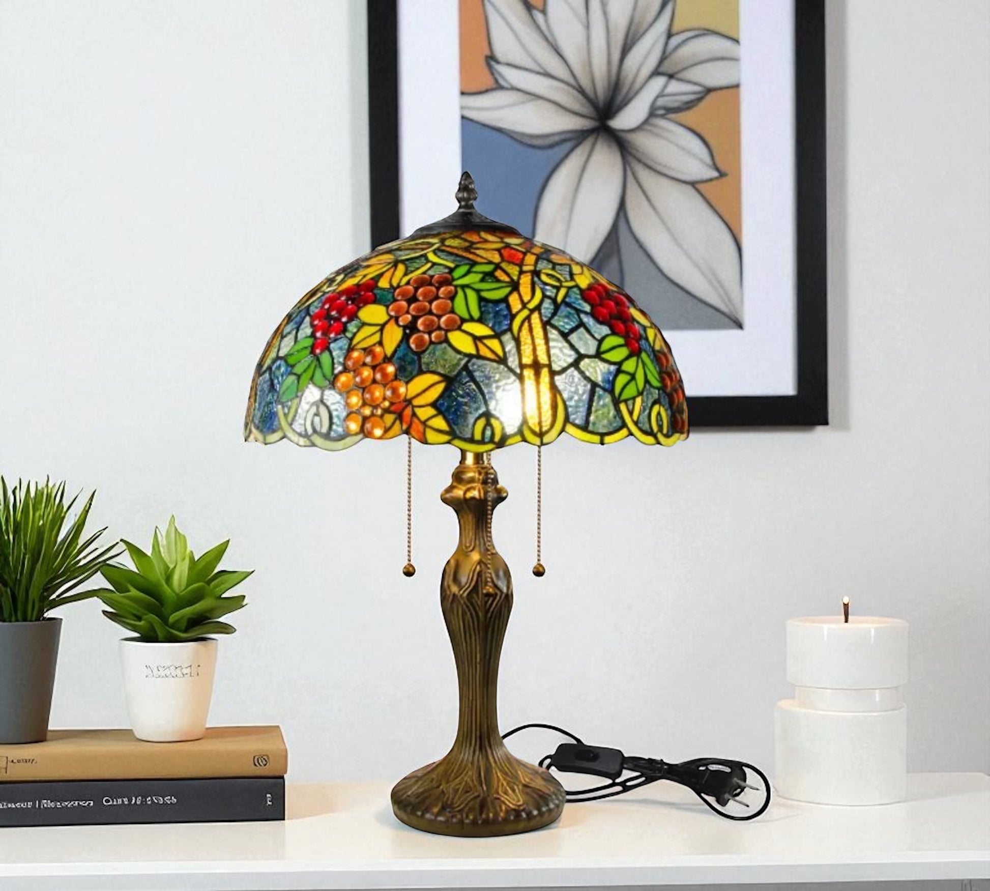 CDH 16" Tiffany Table Lamp 40cm Shade (15057)